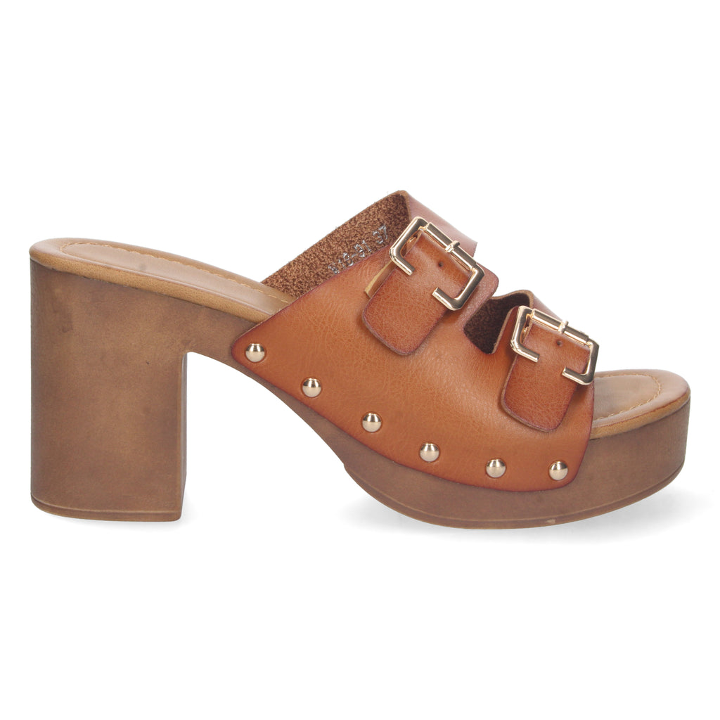 Sandalia Camel de Tacon  y Plataforma Para Mujer