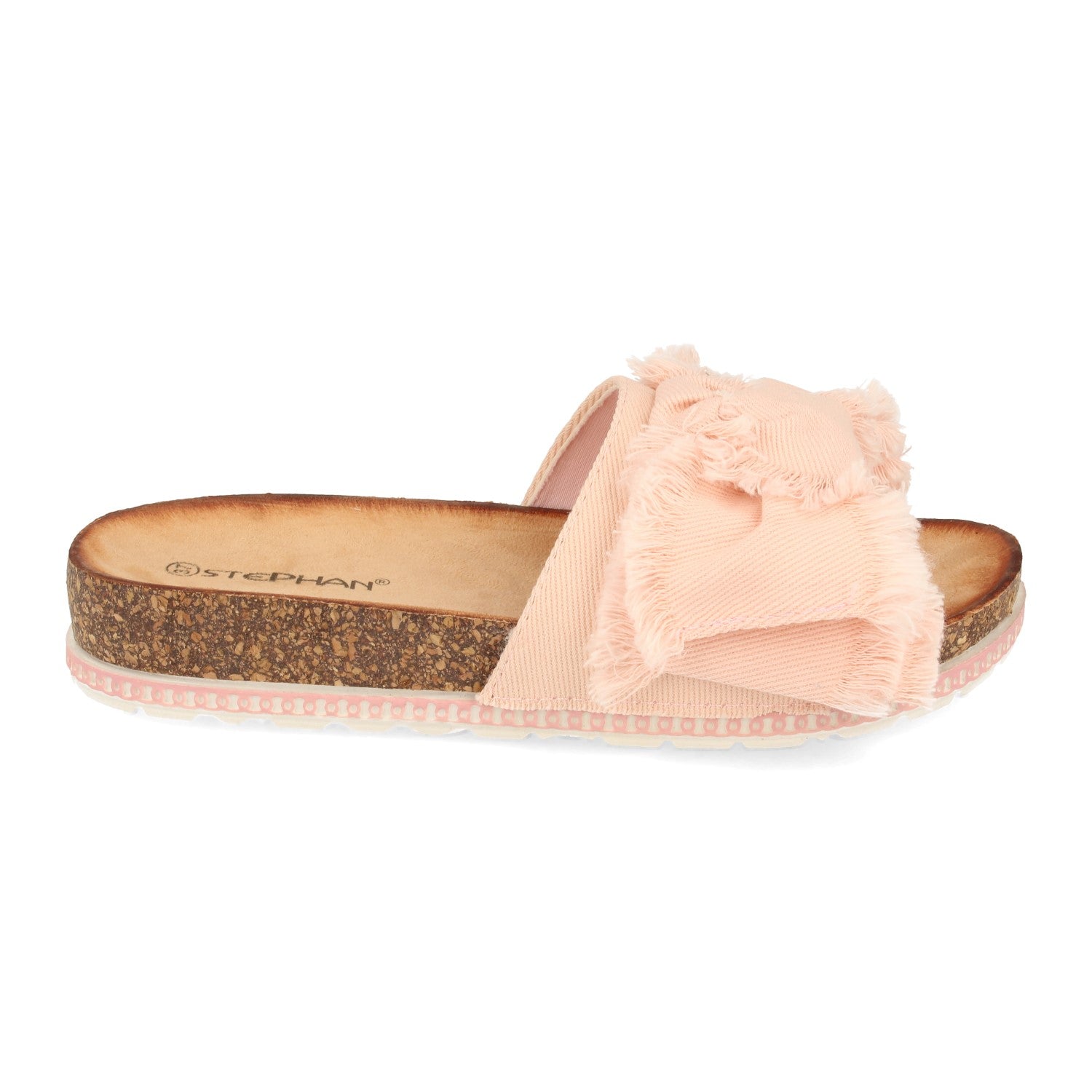 Sandalia Plana para Mujer, Cómoda, Pala Simple Decorada con Lazo y Piso de Bio