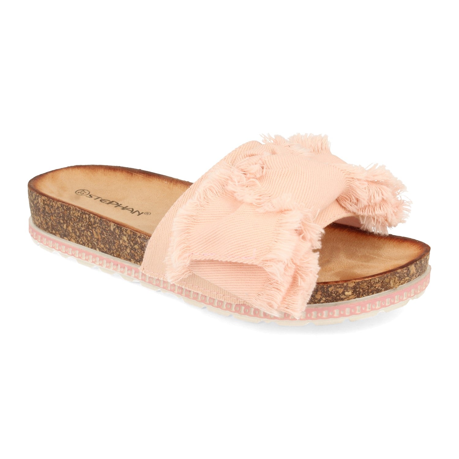 Sandalia Plana para Mujer, Cómoda, Pala Simple Decorada con Lazo y Piso de Bio