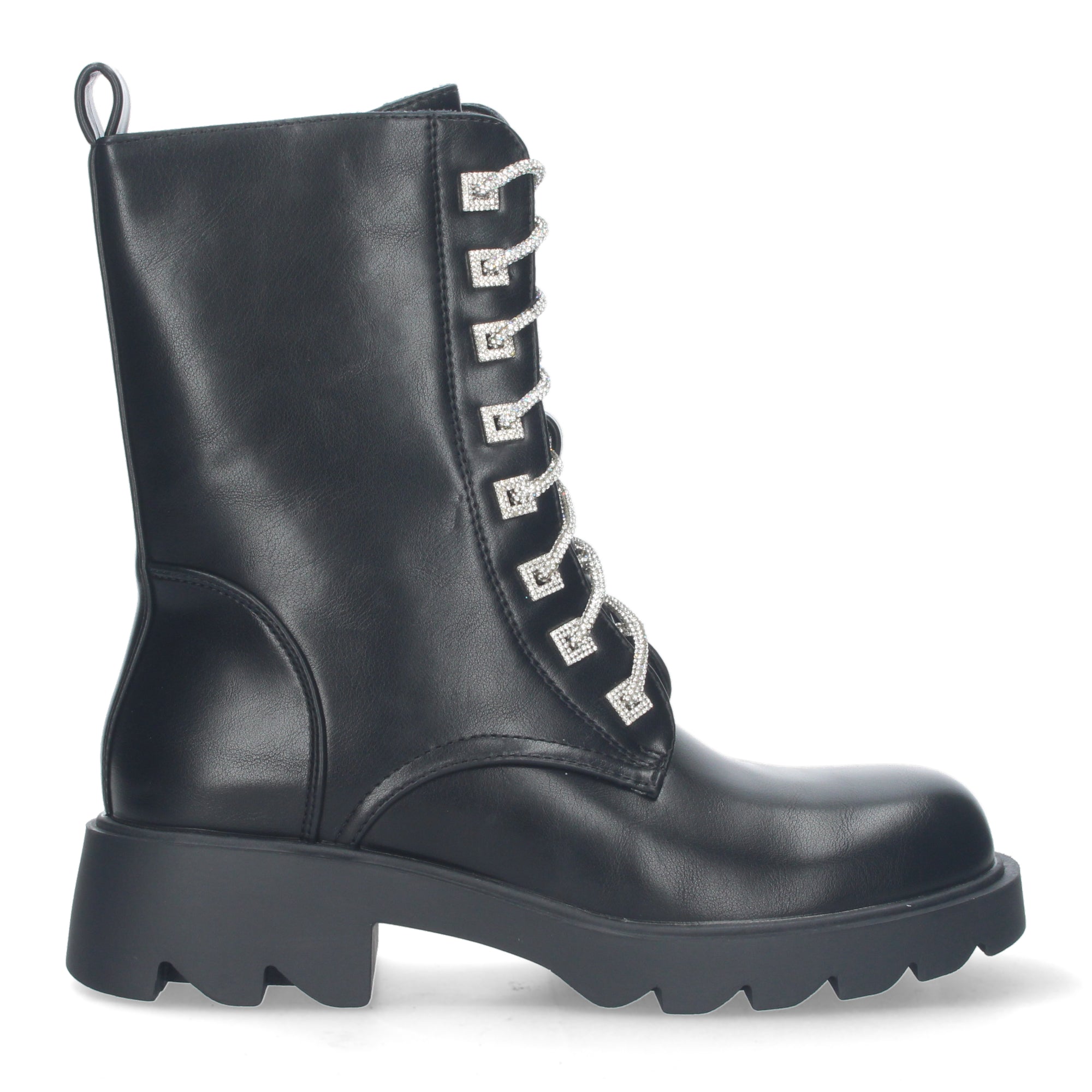 Botin negro con cordones