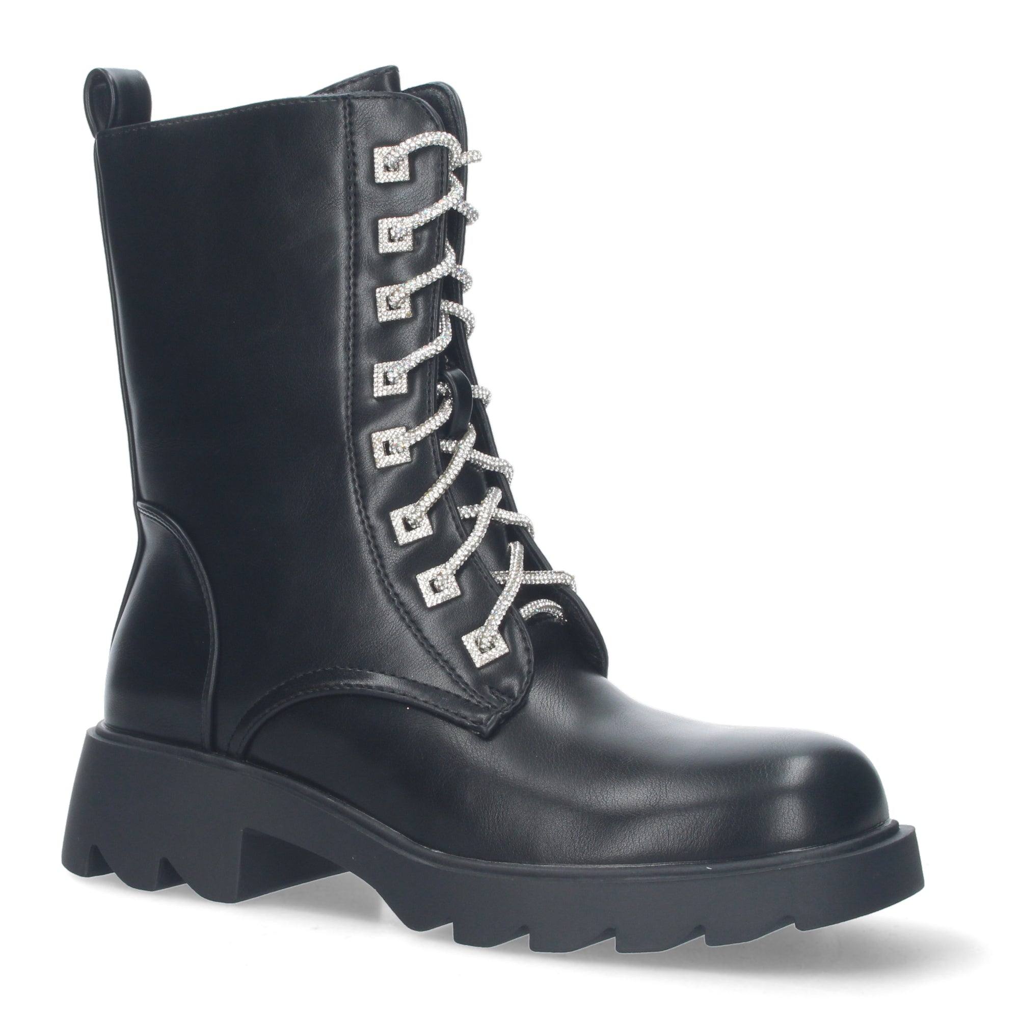 Botin negro con cordones