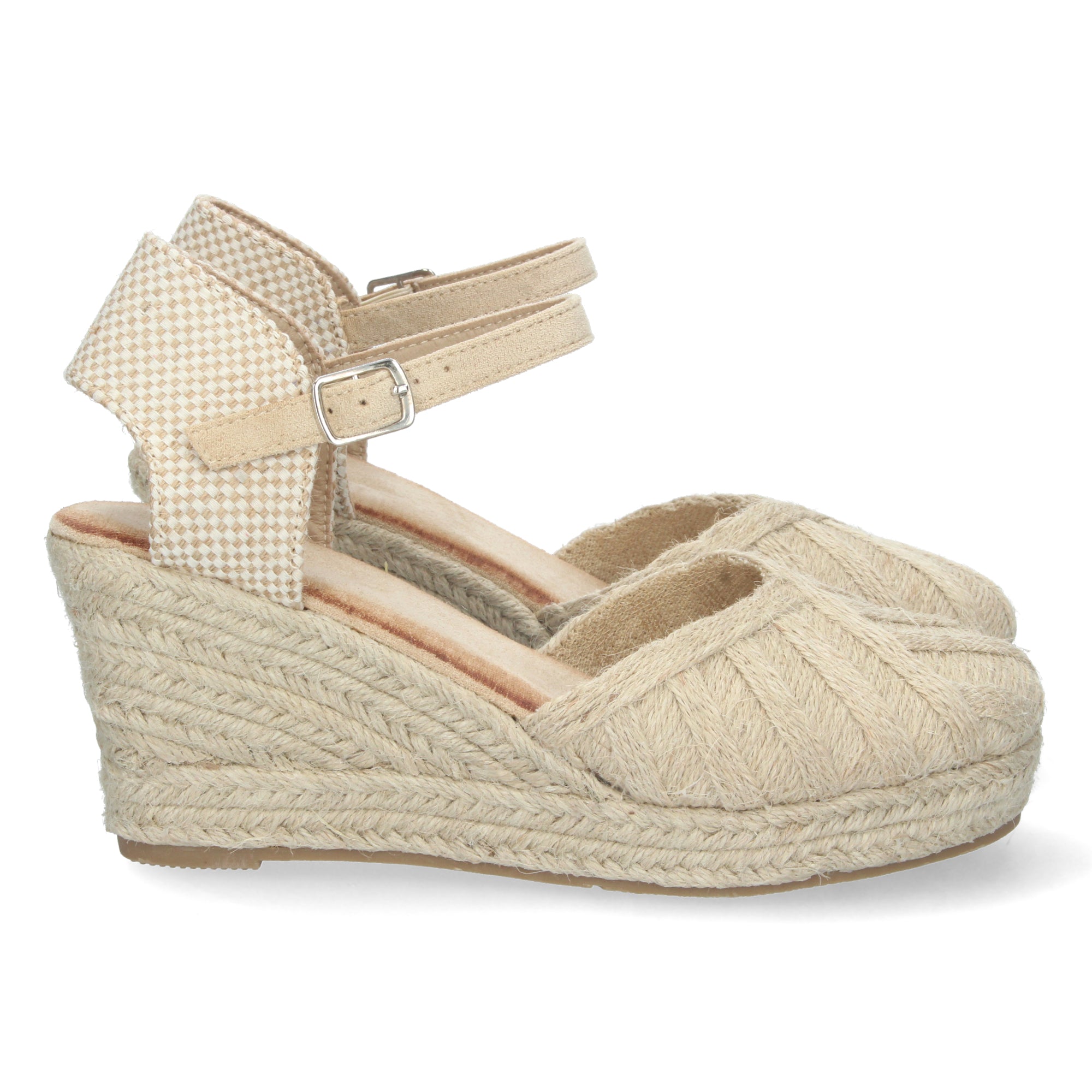 Sandalias de Cuña para Mujer Elegantes con Puntera Abierta y Hebilla
