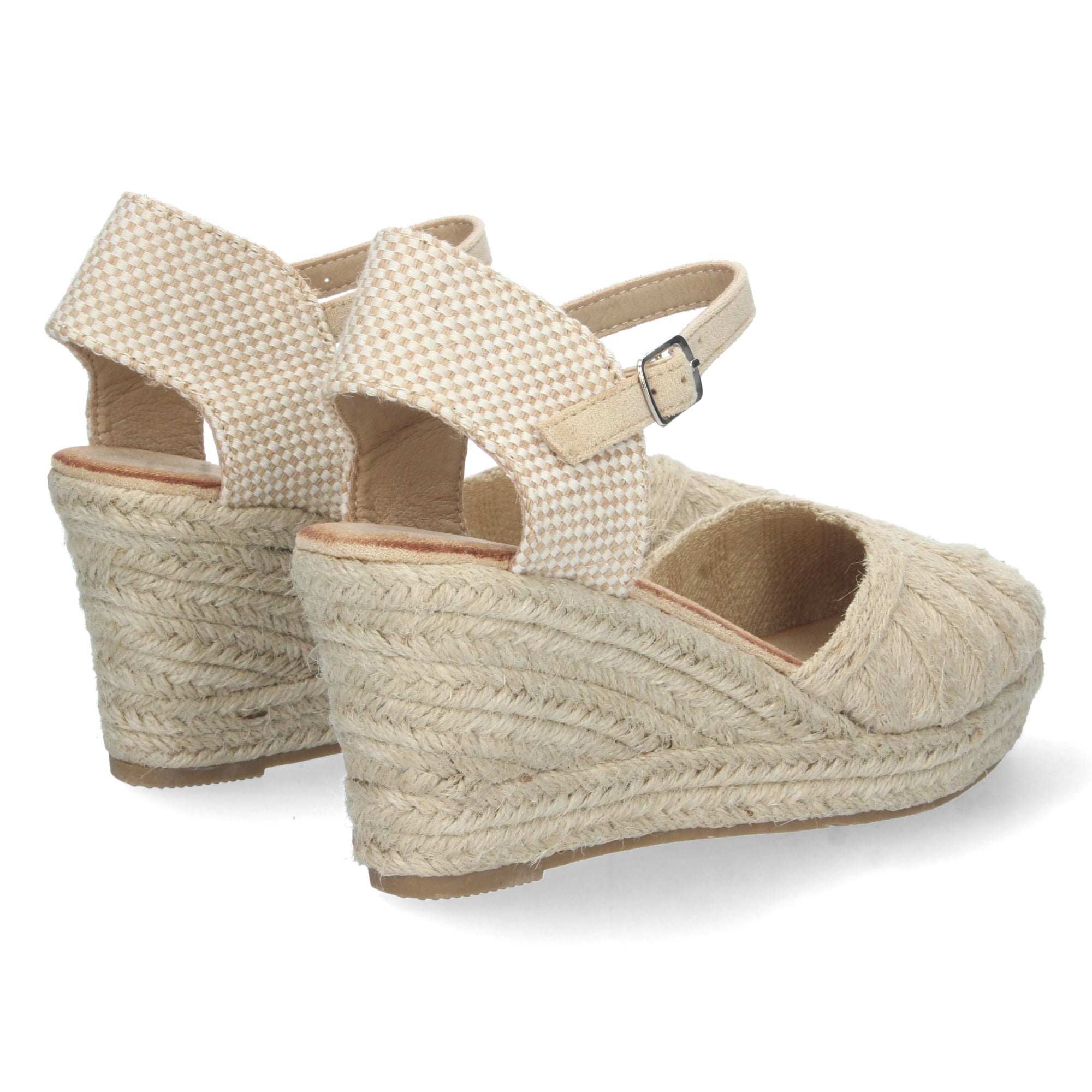 Sandalias de Cuña para Mujer Elegantes con Puntera Abierta y Hebilla