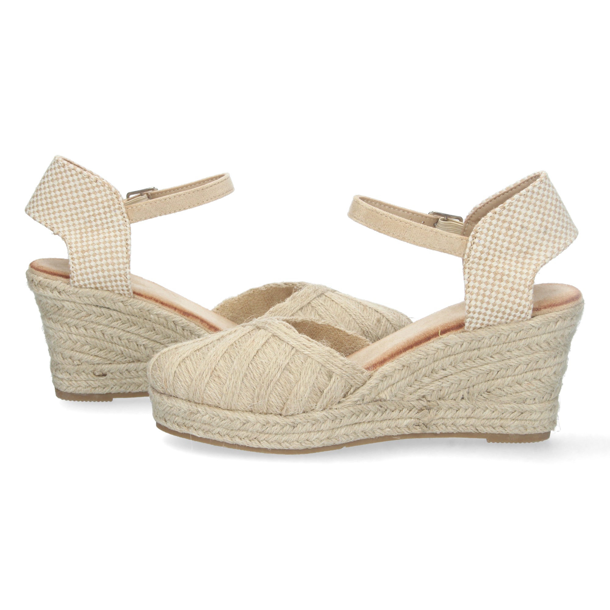 Sandalias de Cuña para Mujer Elegantes con Puntera Abierta y Hebilla