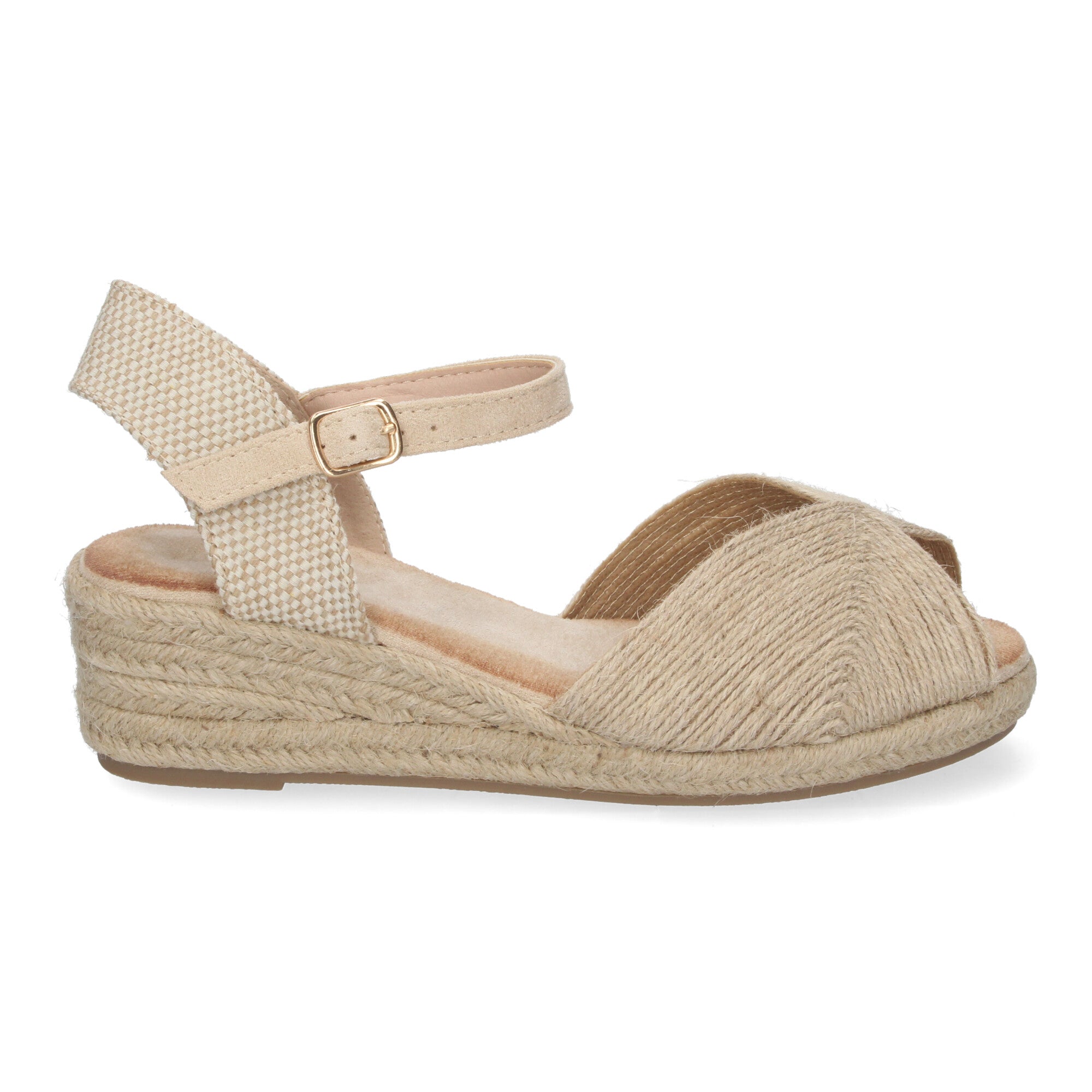 Sandalias de Cuña para Mujer Elegantes con Puntera Abierta y Hebilla