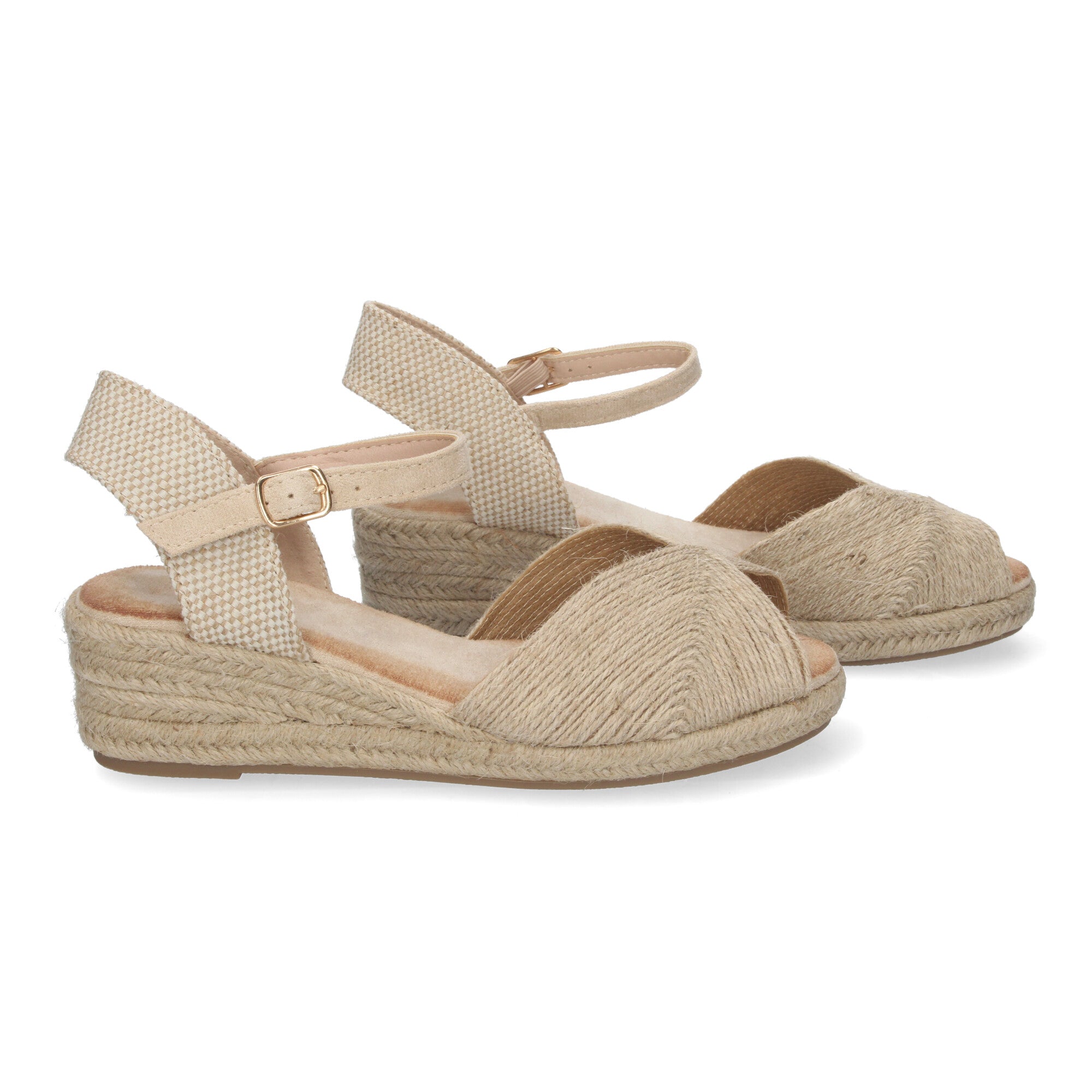 Sandalias de Cuña para Mujer Elegantes con Puntera Abierta y Hebilla