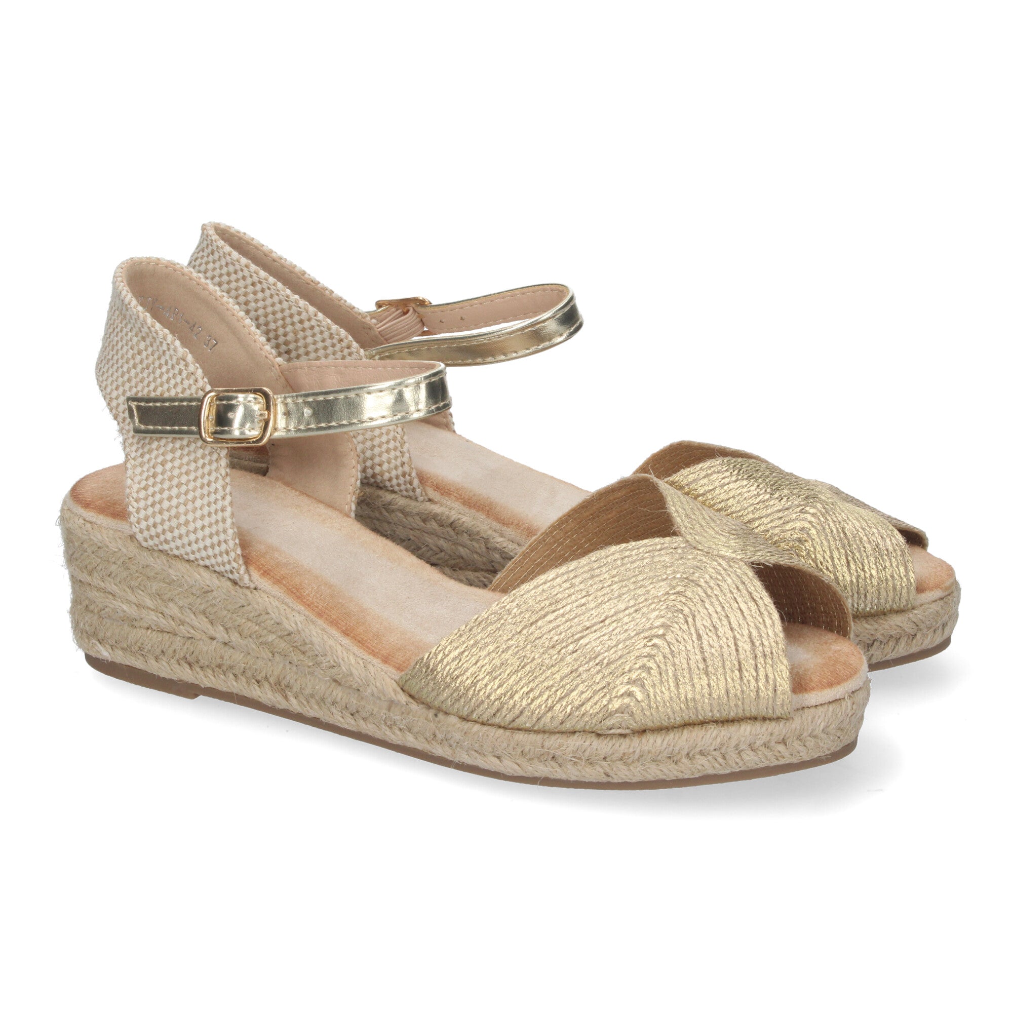 Sandalias de Cuña para Mujer Elegantes con Puntera Abierta y Hebilla
