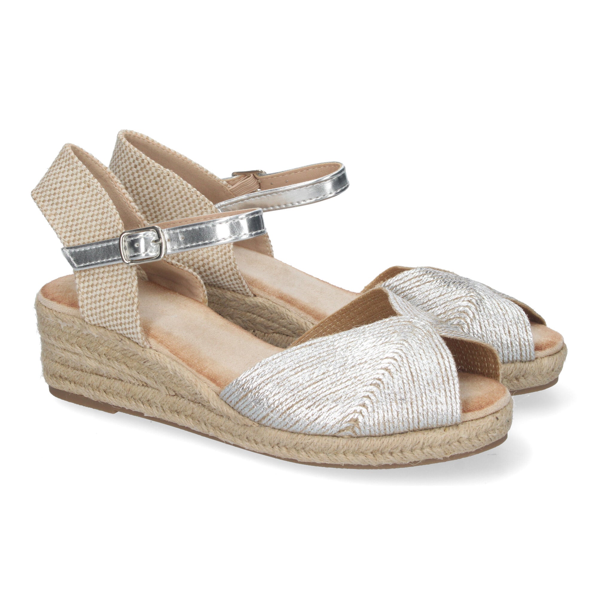Sandalias de Cuña para Mujer Elegantes con Puntera Abierta y Cierre de Hebilla
