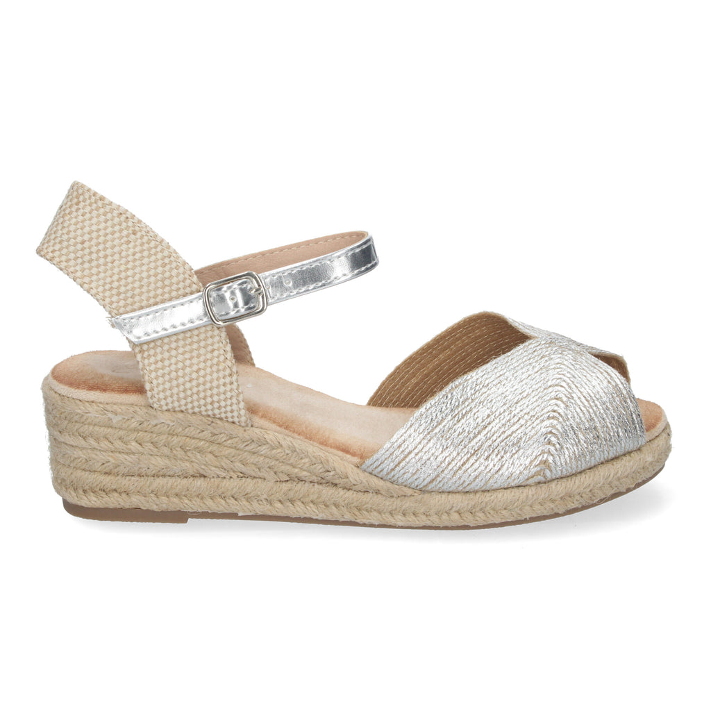 Sandalias de Cuña para Mujer Elegantes con Puntera Abierta y Cierre de Hebilla