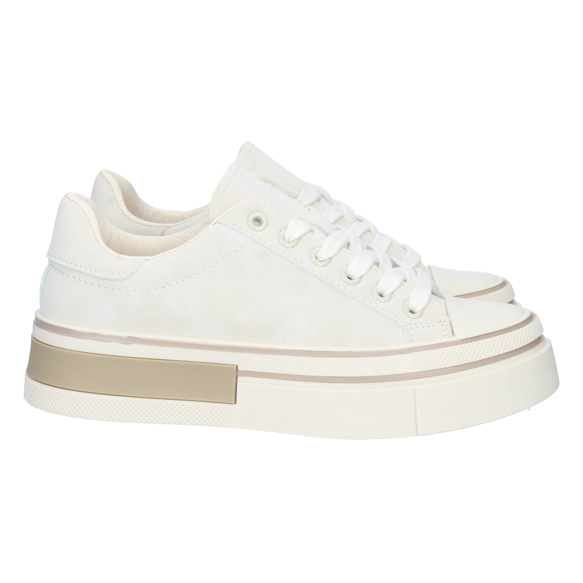 Deportiva de plataforma Beige Para Mujer