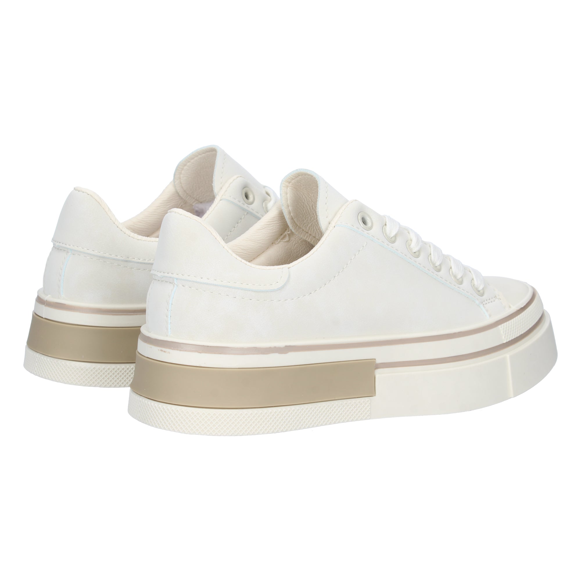 Deportiva de plataforma Beige Para Mujer