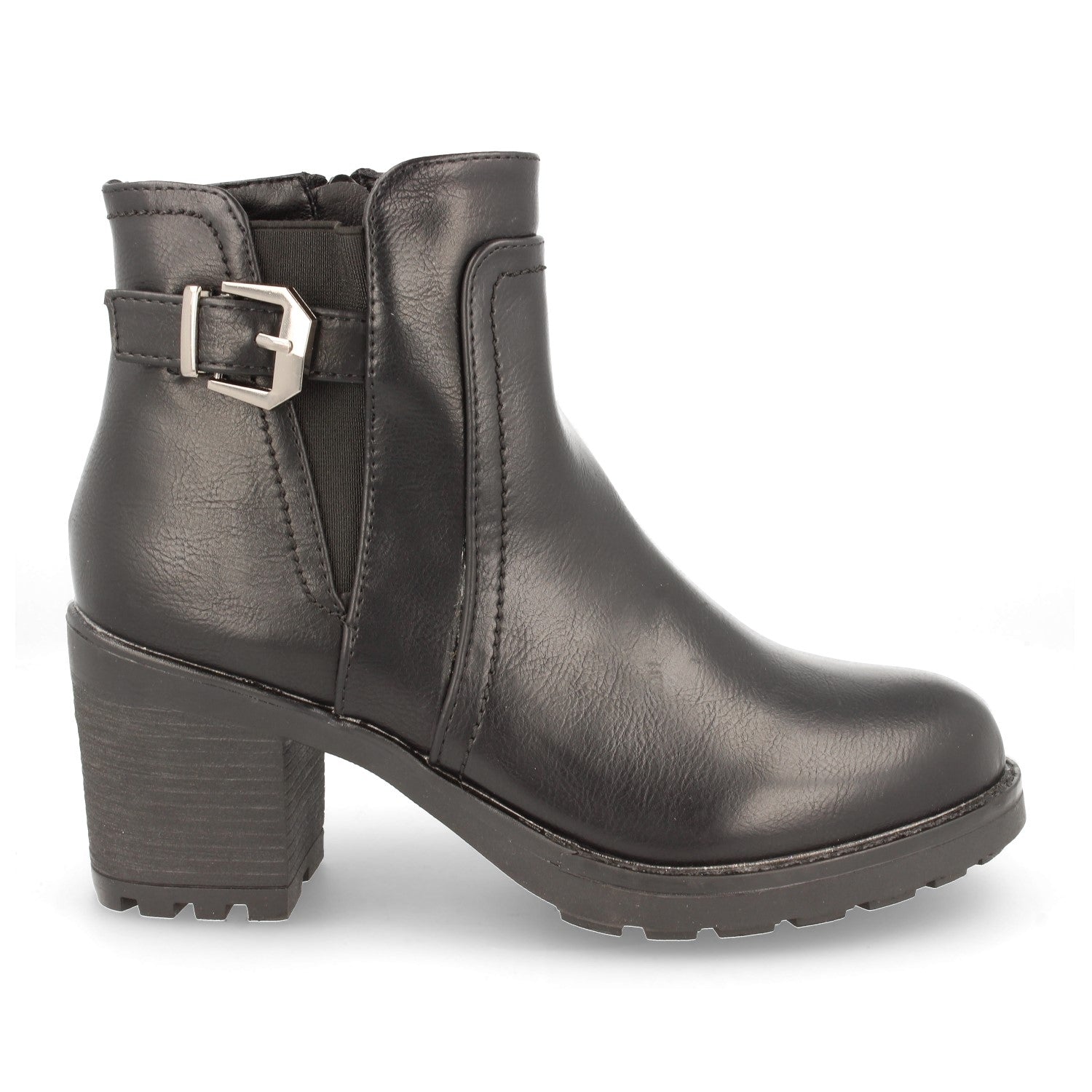 Botin negro con hebilla lateral
