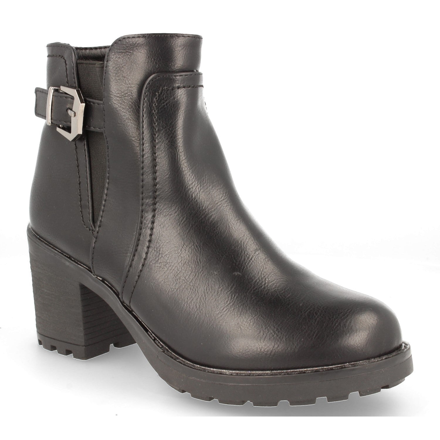 Botin negro con hebilla lateral