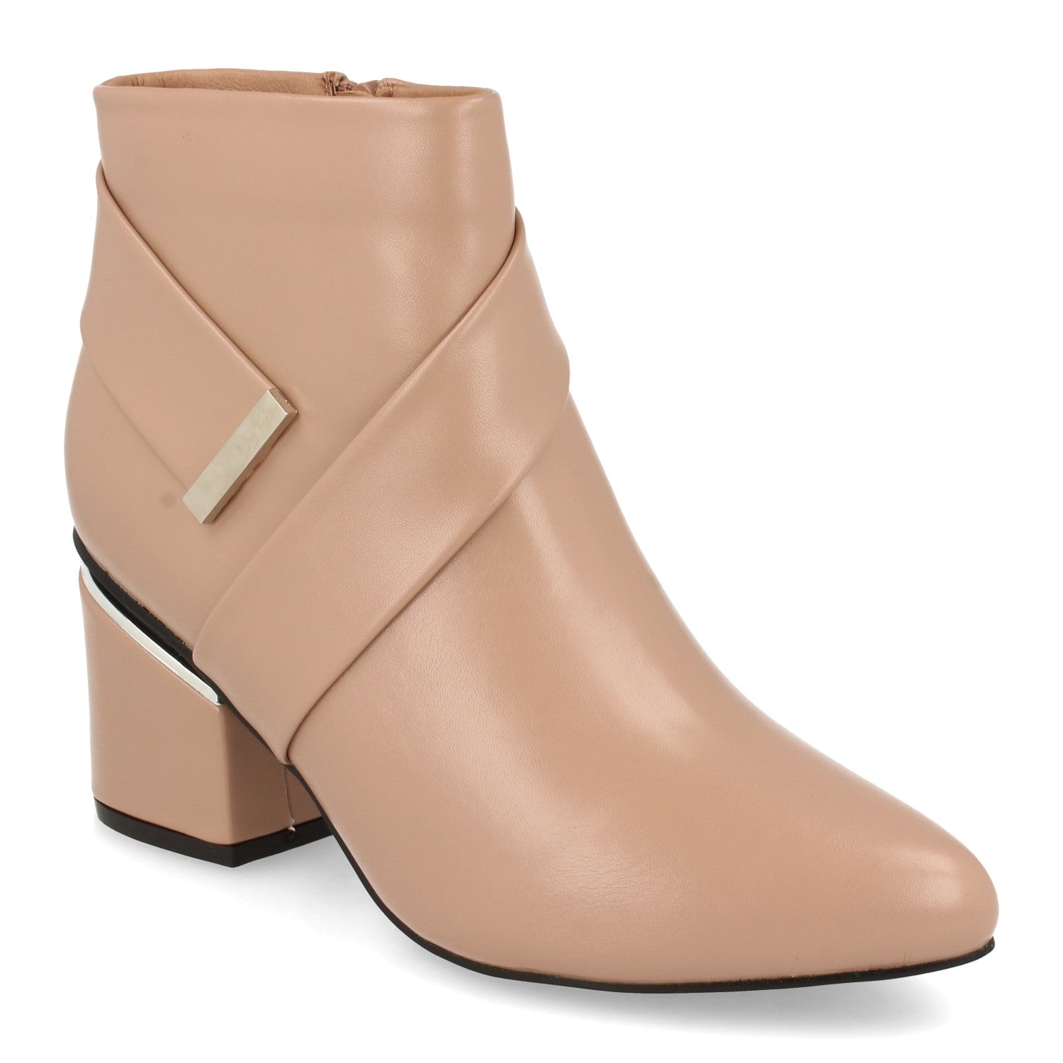 Botin nude con adorno metálico