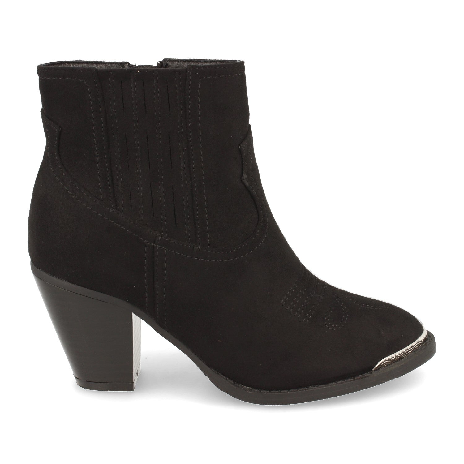 Botin negro con cierre cremallera
