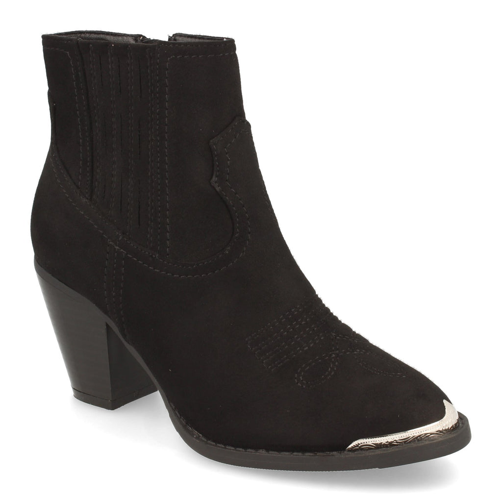 Botin negro con cierre cremallera