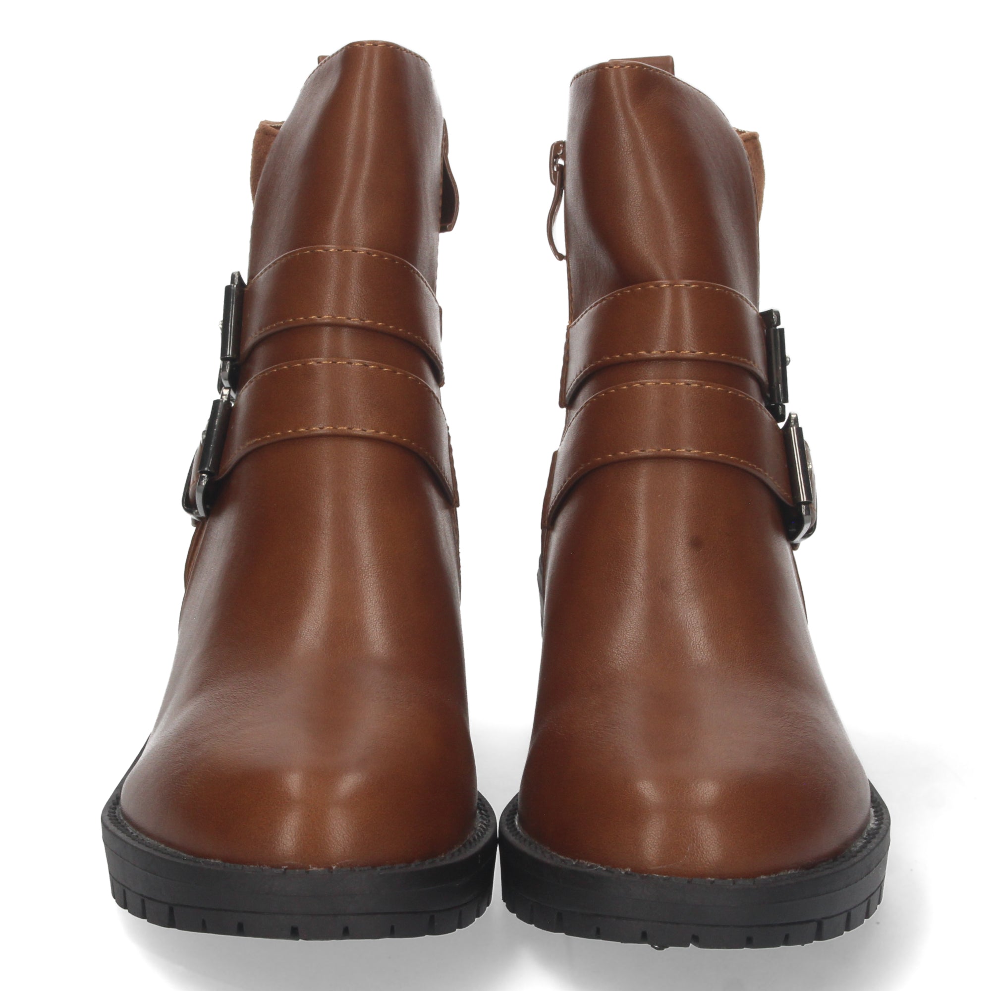 Botin camel con detalle hebilla