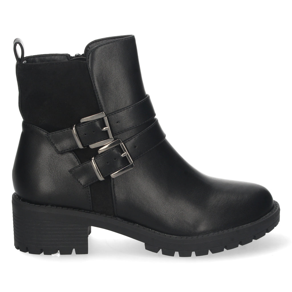 Botin negro con detalle hebilla