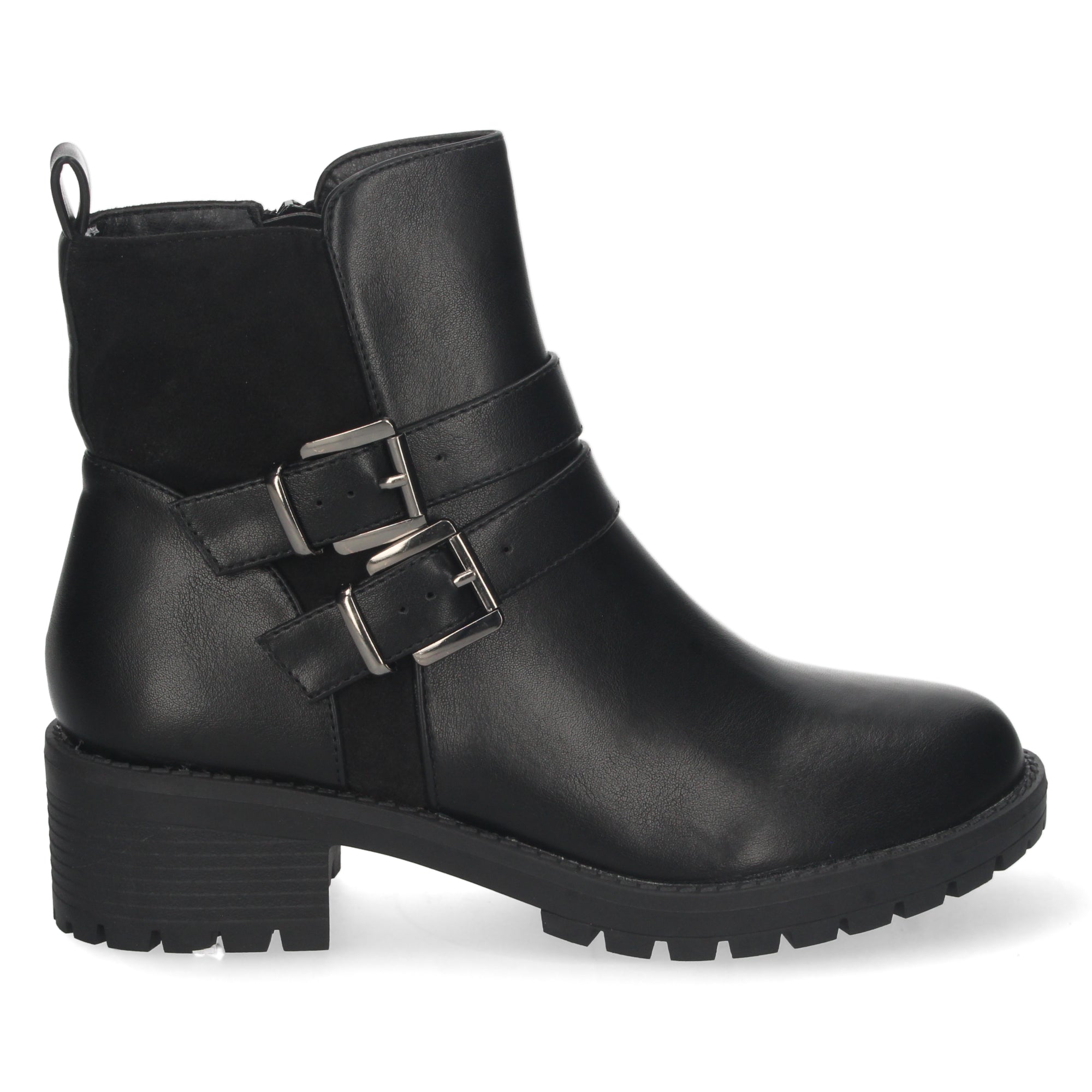 Botin negro con detalle hebilla
