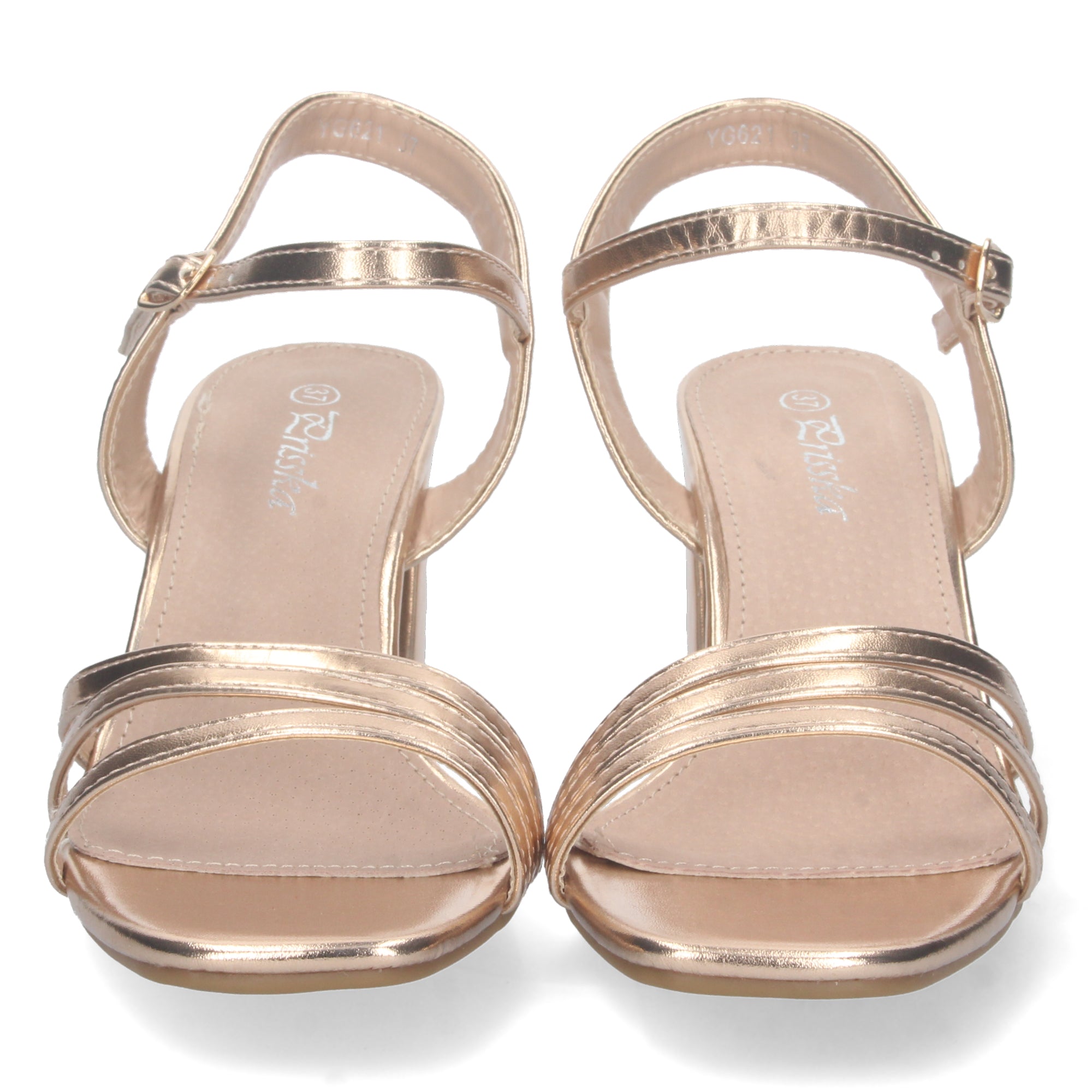 Sandalia Champan de Tacon  Bajo Ankle Strap  Para Mujer