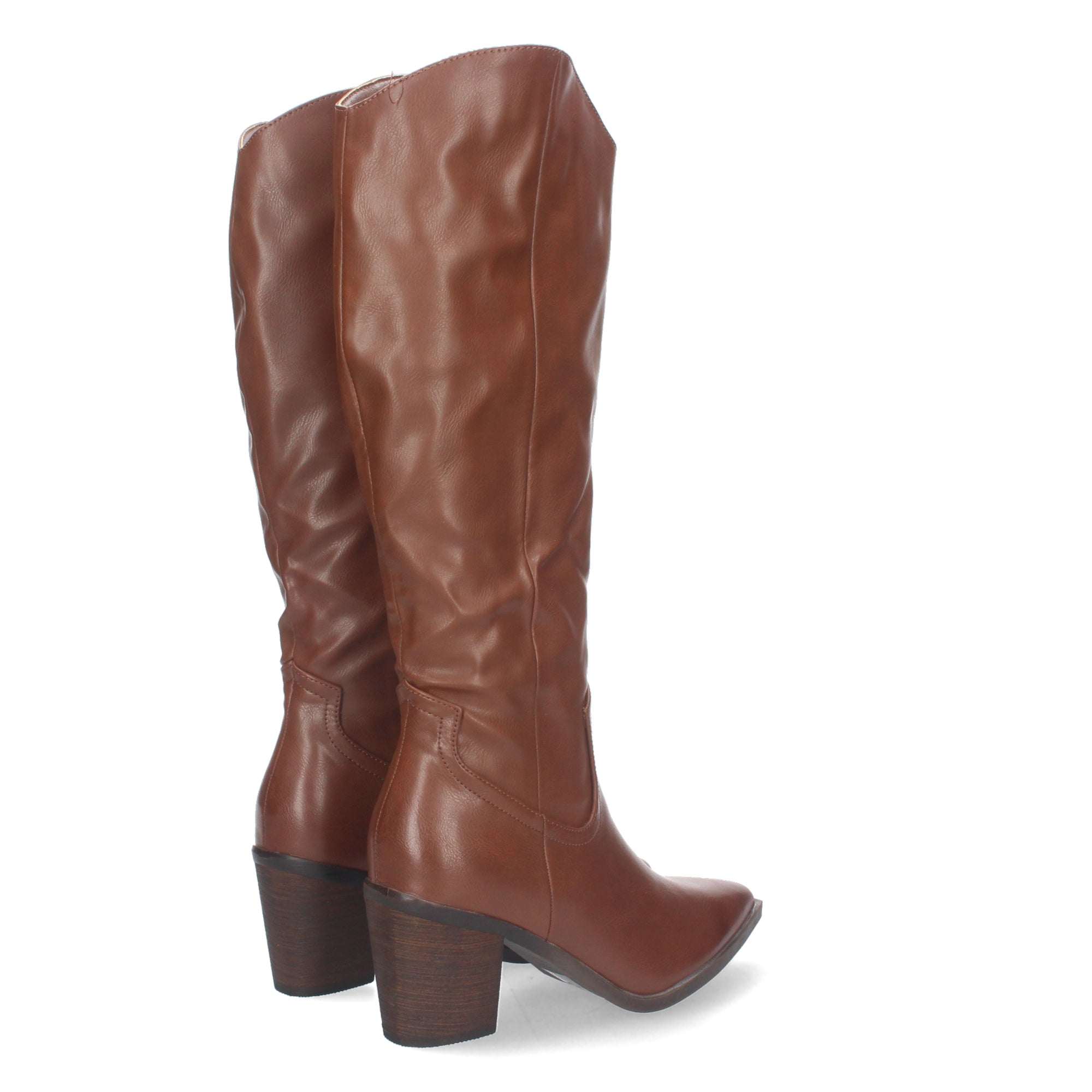 Bota Campera Lisa de Mujer con Caña Arrugada y Punta Fina