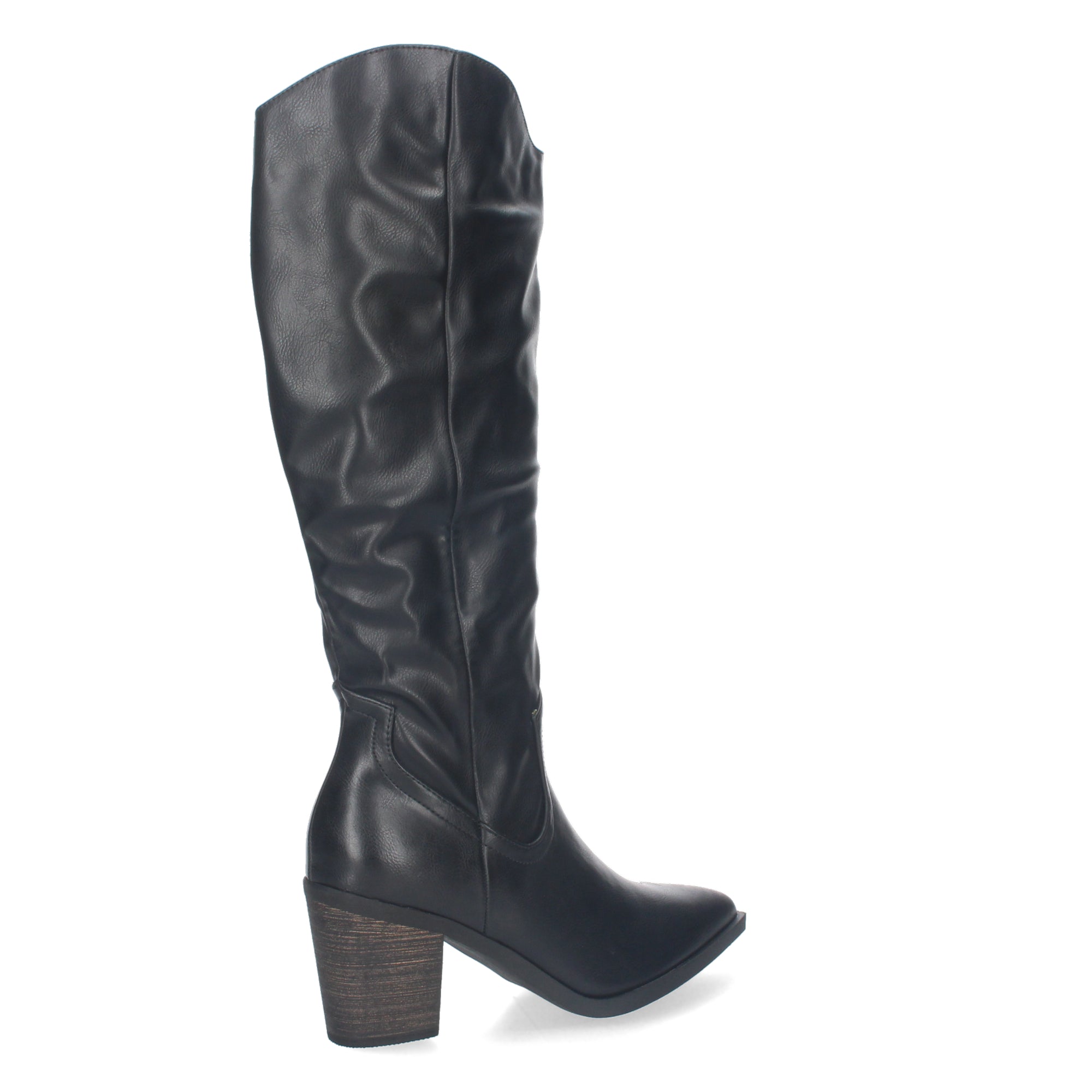 Bota Campera Lisa de Mujer con Caña Arrugada y Punta Fina