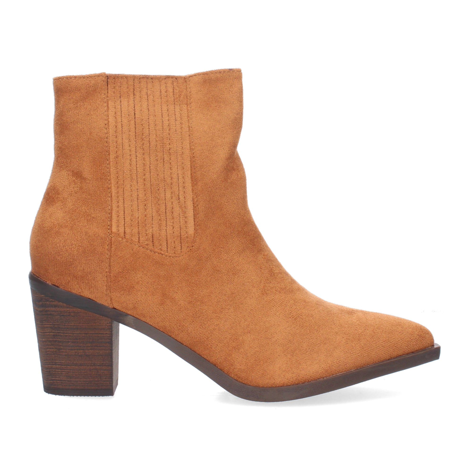 Botin camel con material elástico