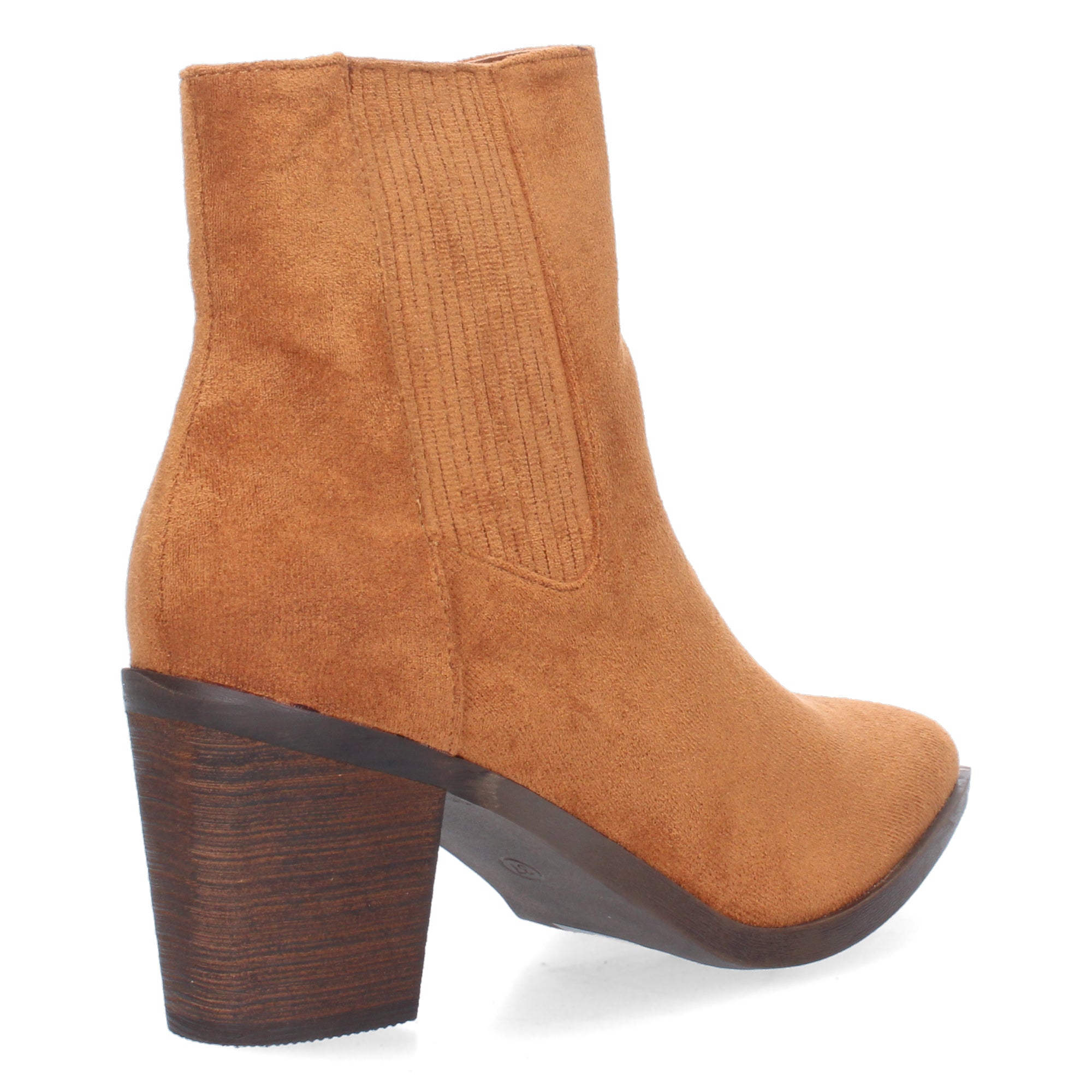 Botin camel con material elástico
