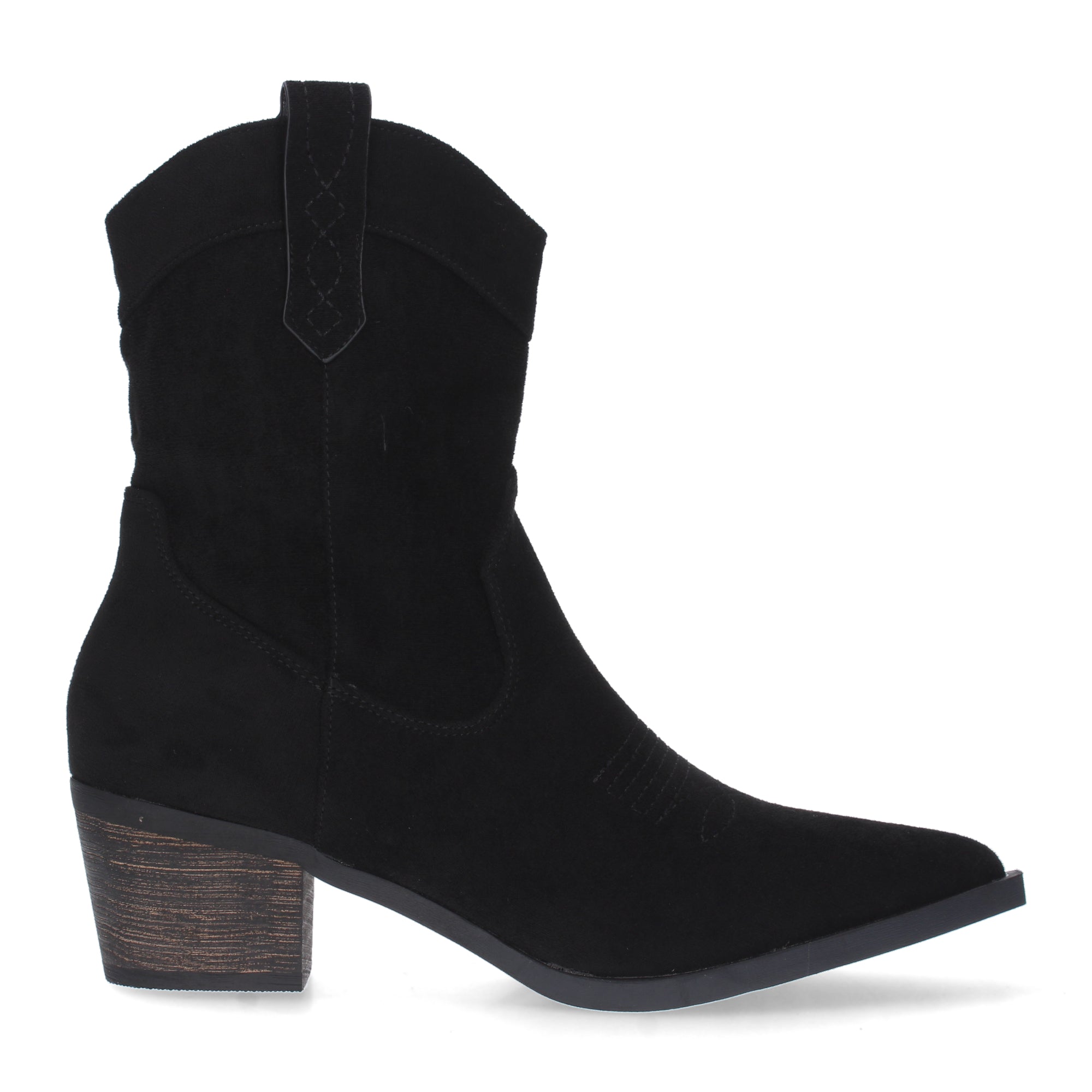 Botin negro campero con adorno en caña