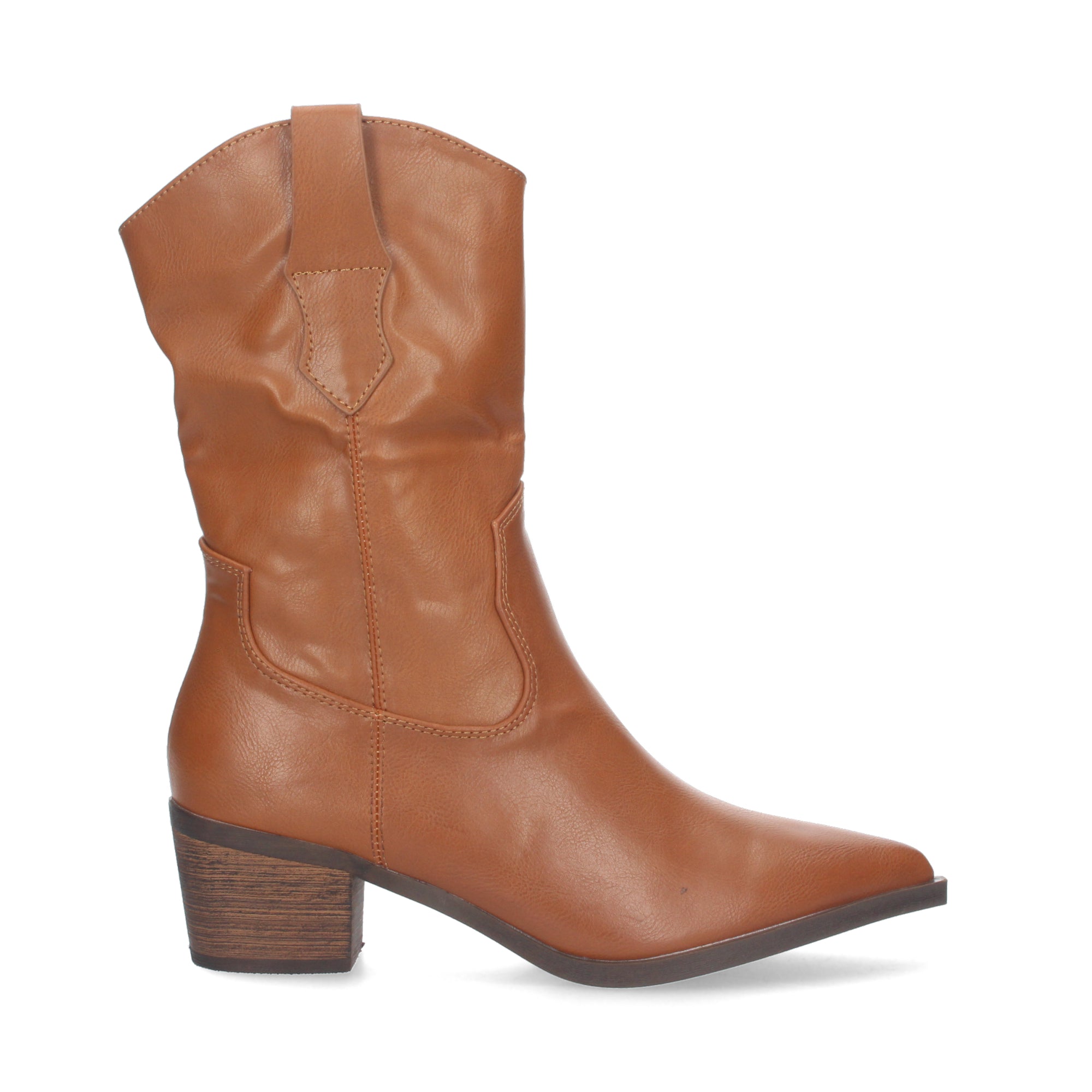 Botin campero camel con cierre cremallera