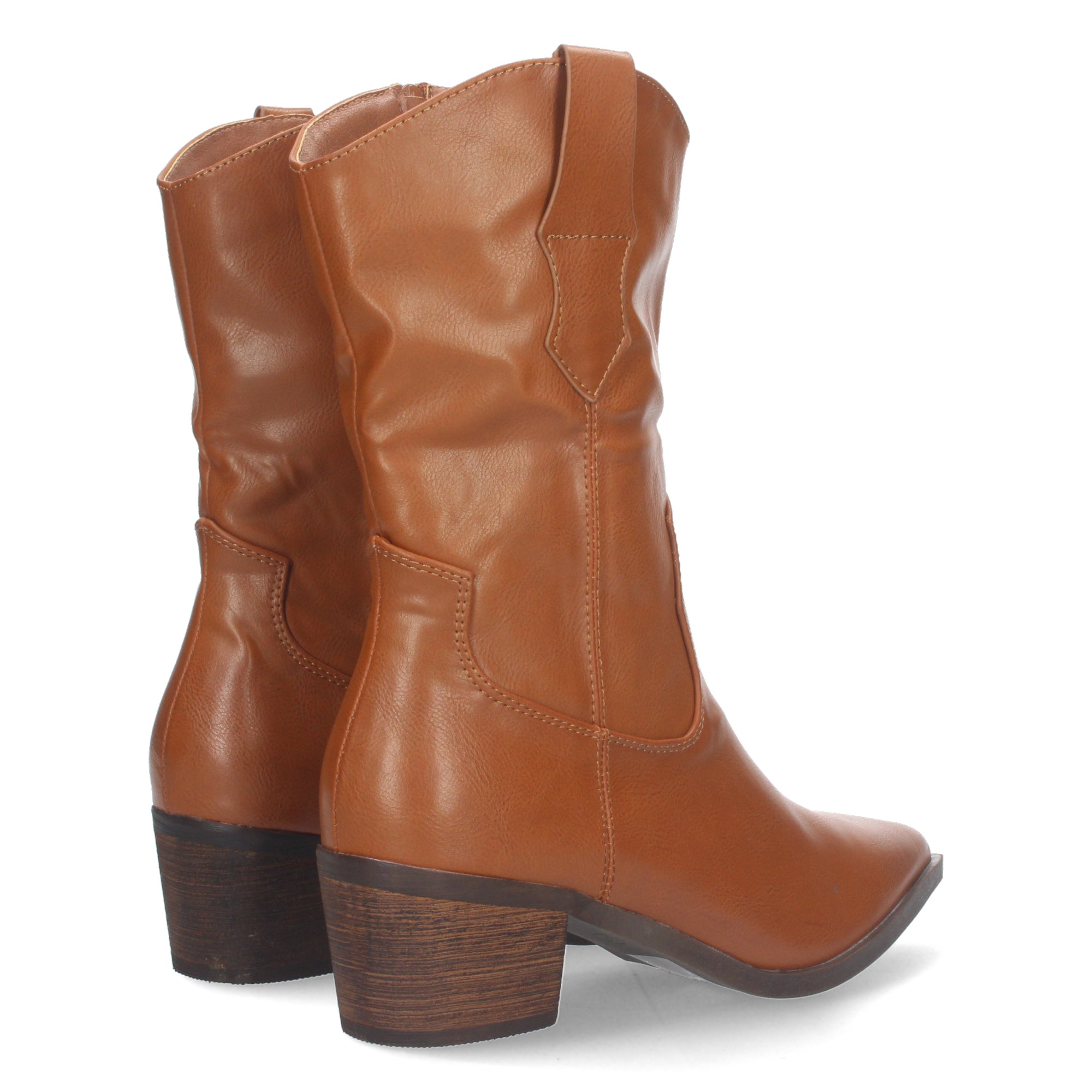 Botin campero camel con cierre cremallera