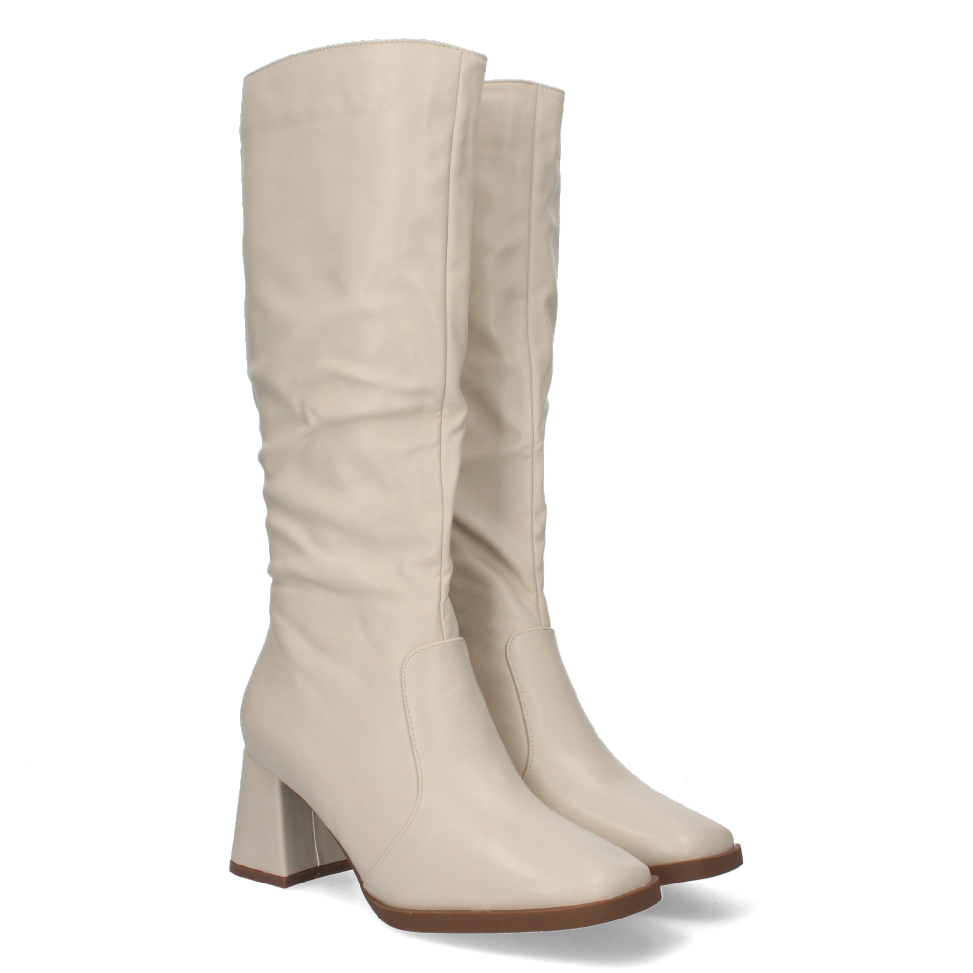 Botas Lisas de Mujer con Tacón Medio y Caña de 34,5cm