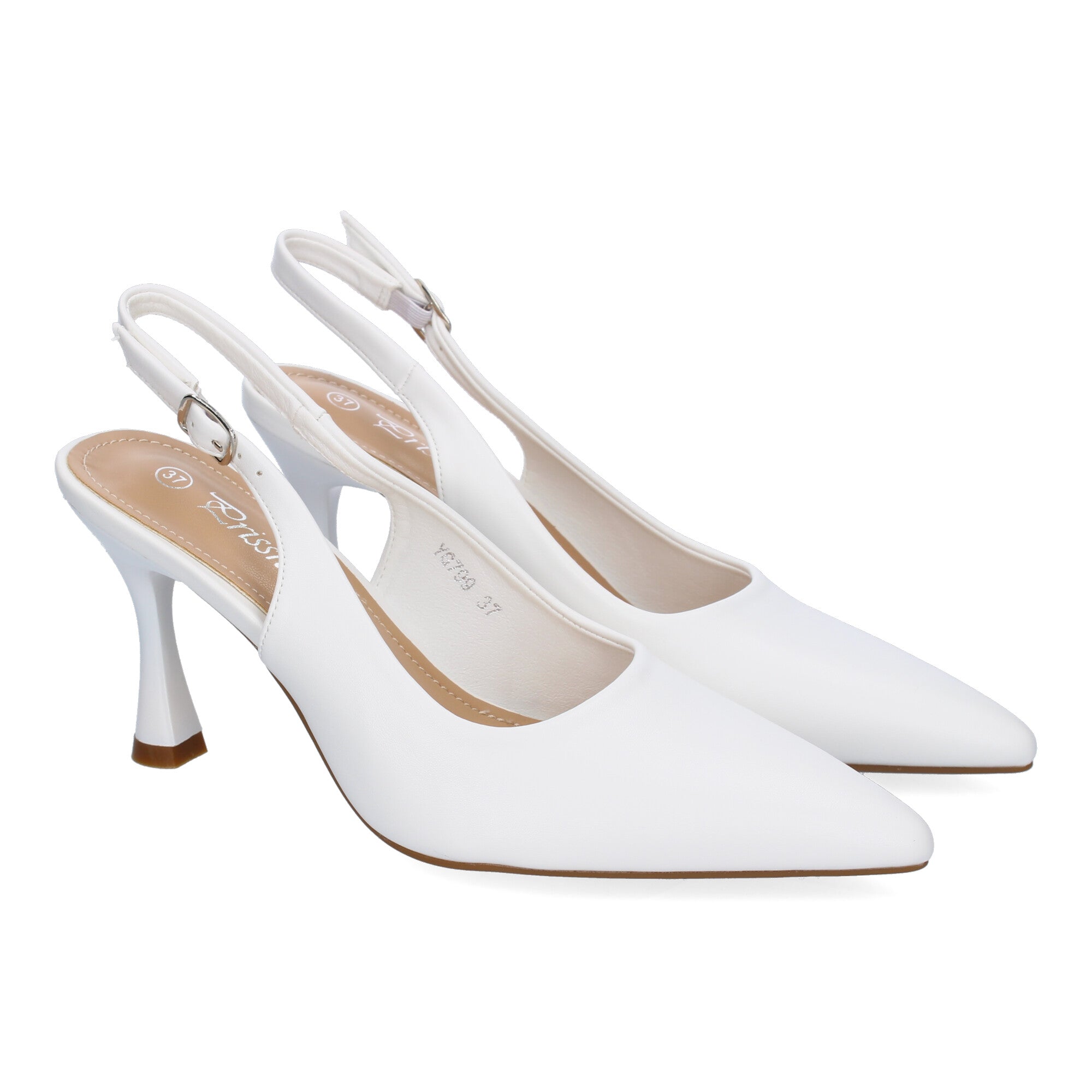 Zapato Blanco  Salón con Tacon Fino Y Punta Fina Para Mujer