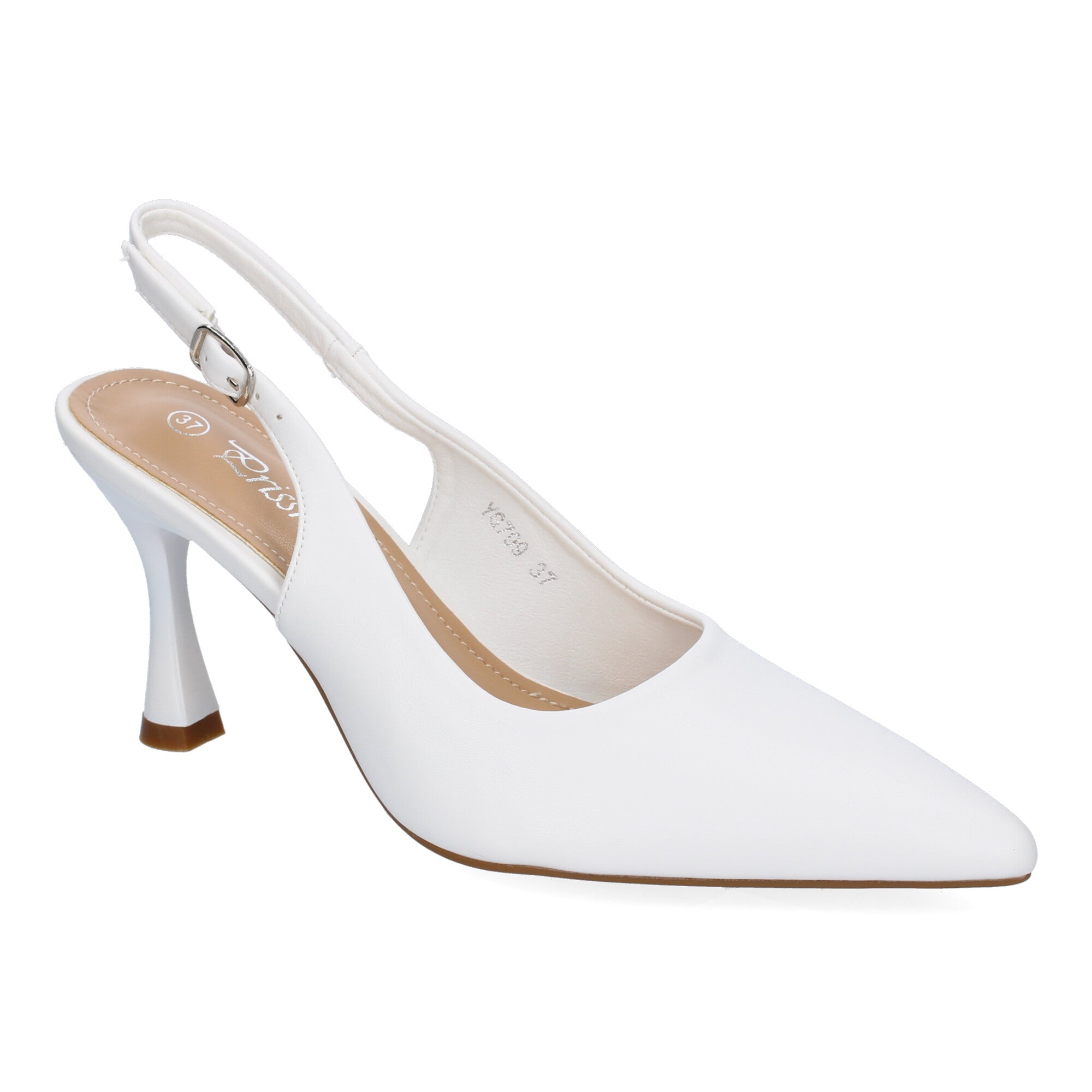 Zapato Blanco  Salón con Tacon Fino Y Punta Fina Para Mujer