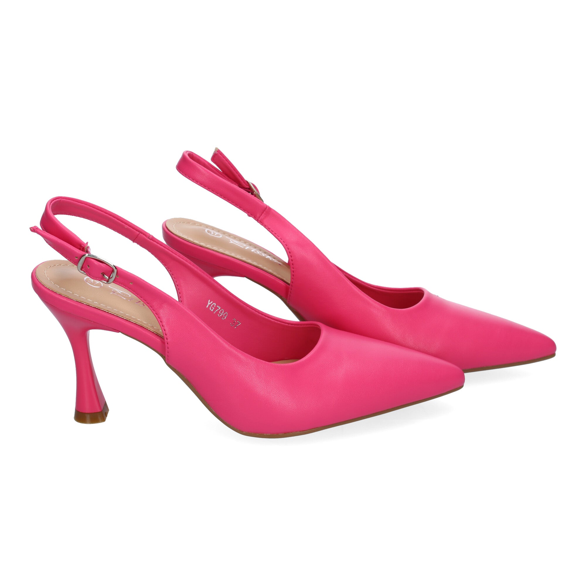 Zapato Fucsia  Salón con Tacon Fino Y Punta Fina Para Mujer