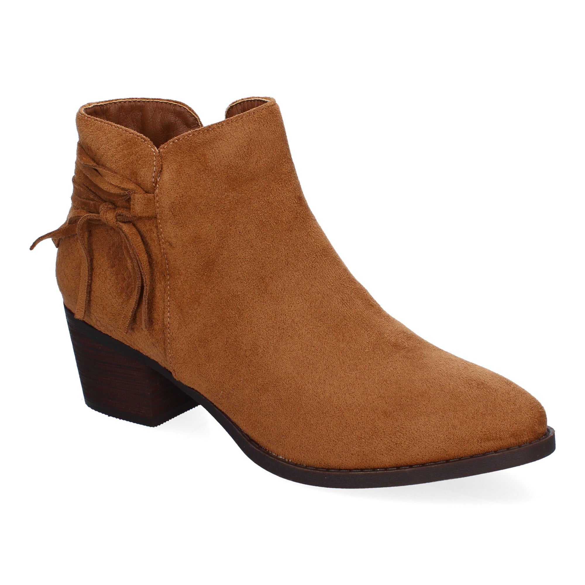 Botines camel con detalle flecos
