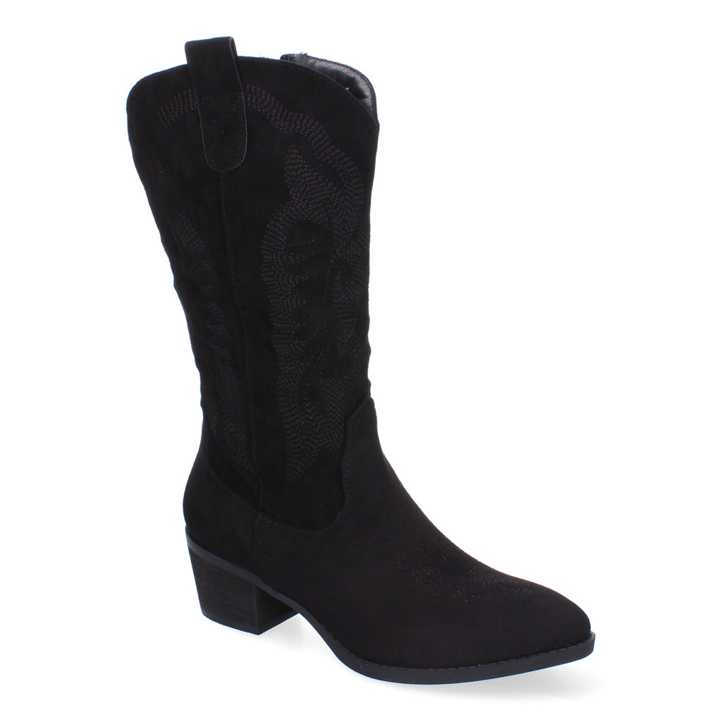Bota de Tacón Campero para Mujer con Bordado en la Caña