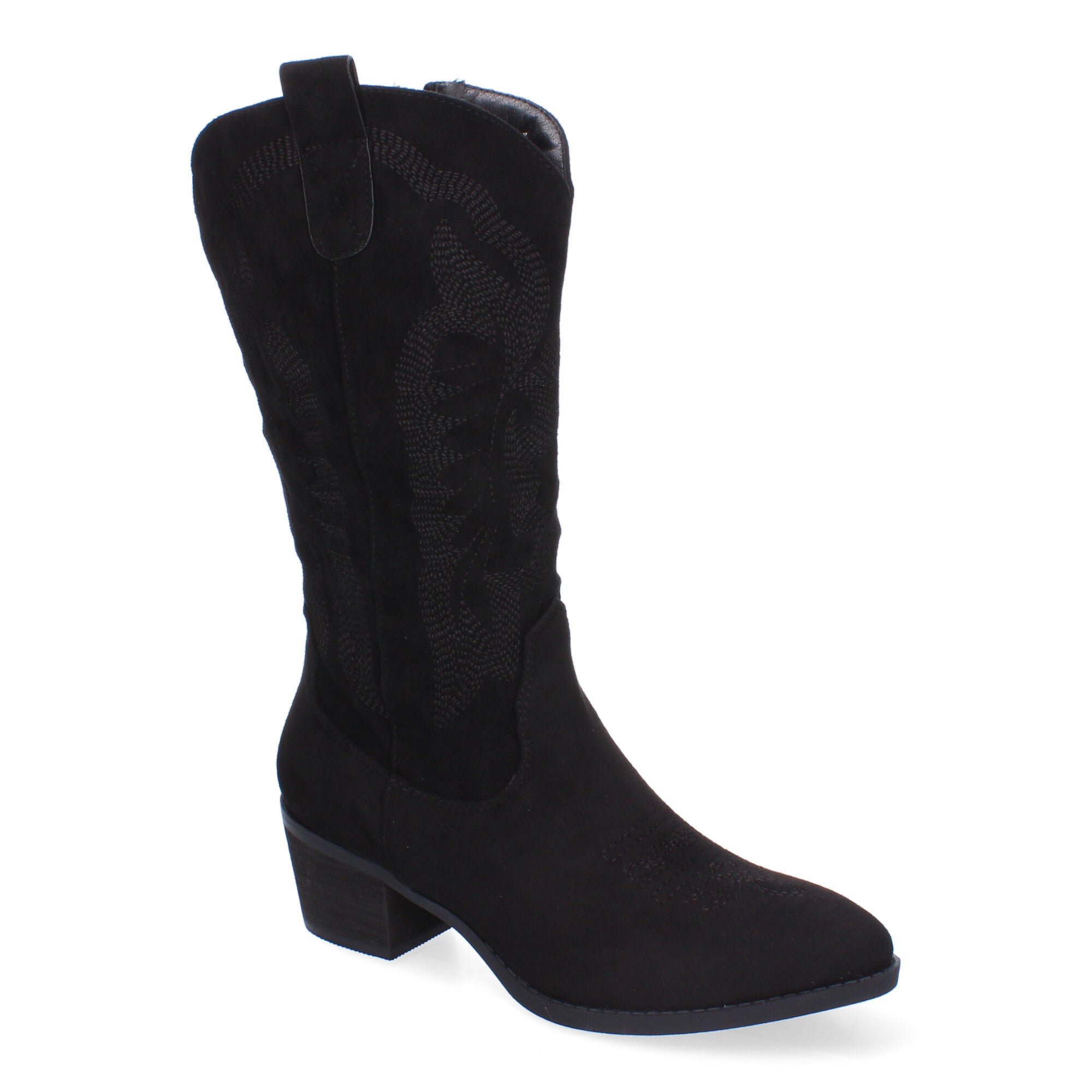 Bota de Tacón Campero para Mujer con Bordado en la Caña