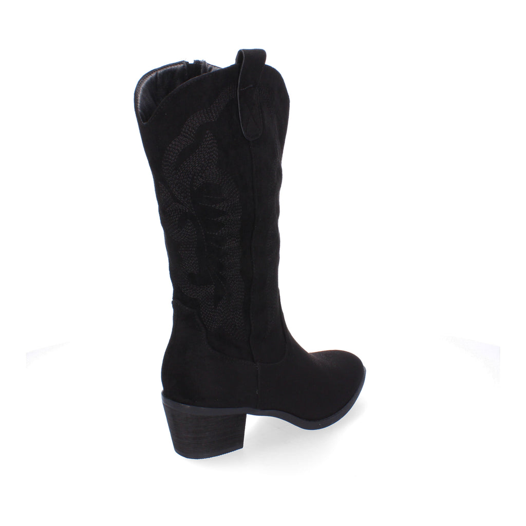 Bota de Tacón Campero para Mujer con Bordado en la Caña