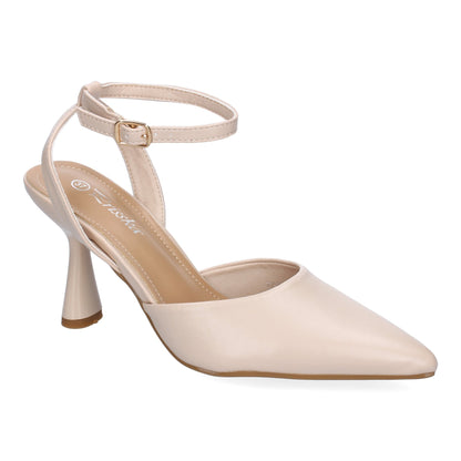 Cyrena Beige Elegance – Zapato de Salón Beige con Tacón para Mujer | Elegante y Cómodo