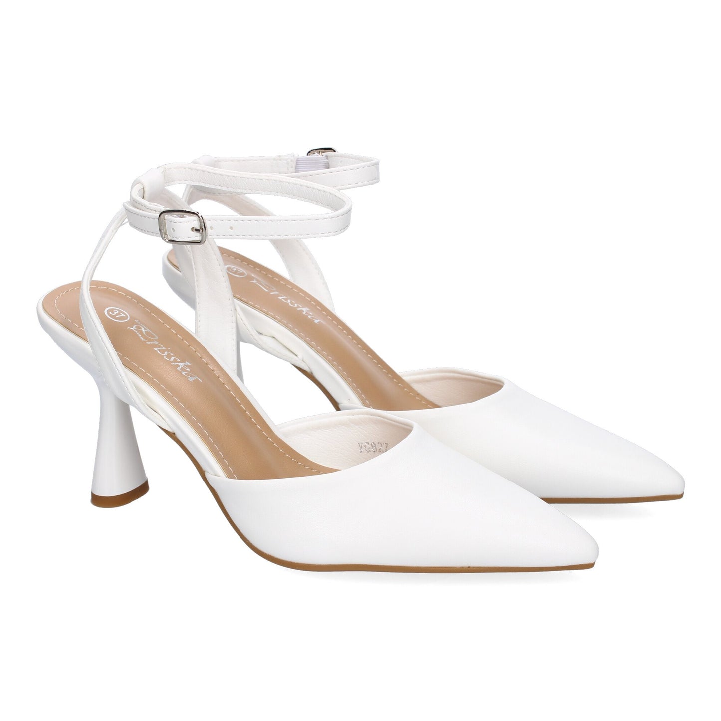 Cyrena White Elegance – Zapato de Salón Blanco con Tacón para Mujer | Elegante y Sofisticado