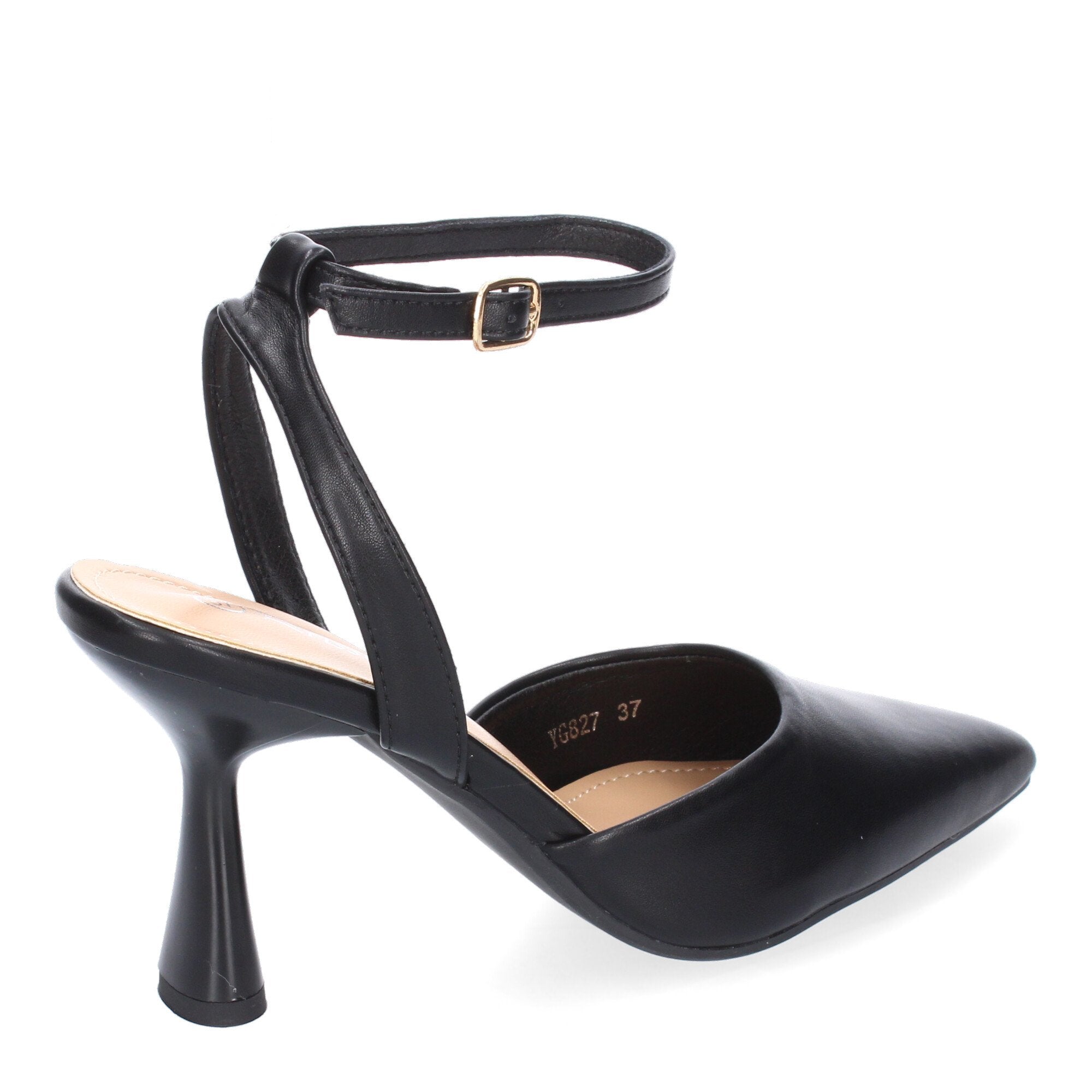 Zapato Negro Salón con Tacon Fino Y Punta Fina Para Mujer