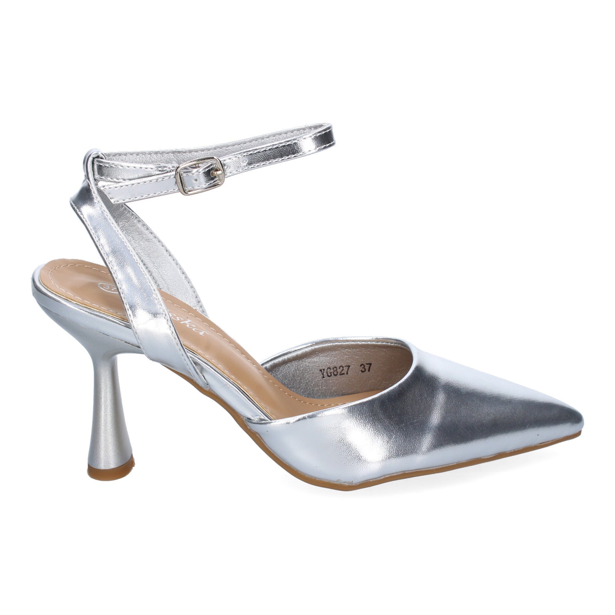 Zapato Plateado  Salón con Tacon Fino Y Punta Fina Para Mujer
