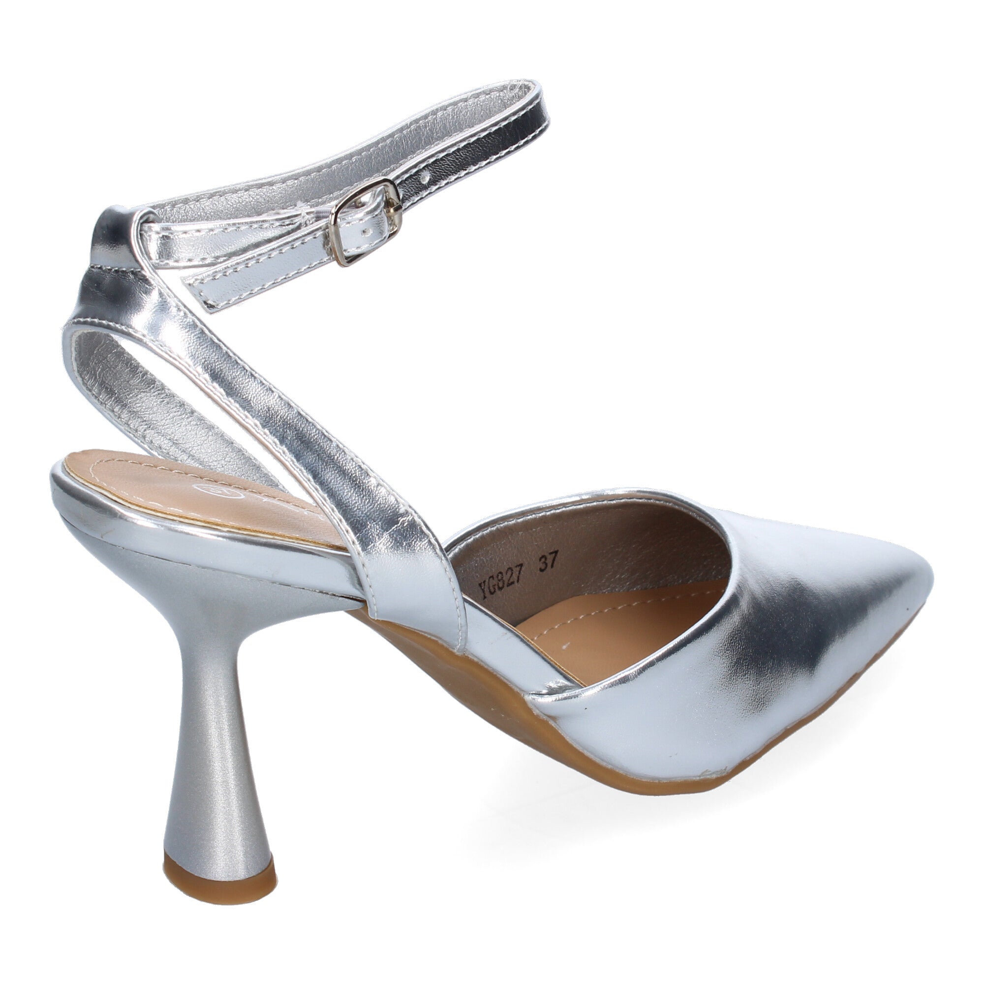 Zapato Plateado  Salón con Tacon Fino Y Punta Fina Para Mujer