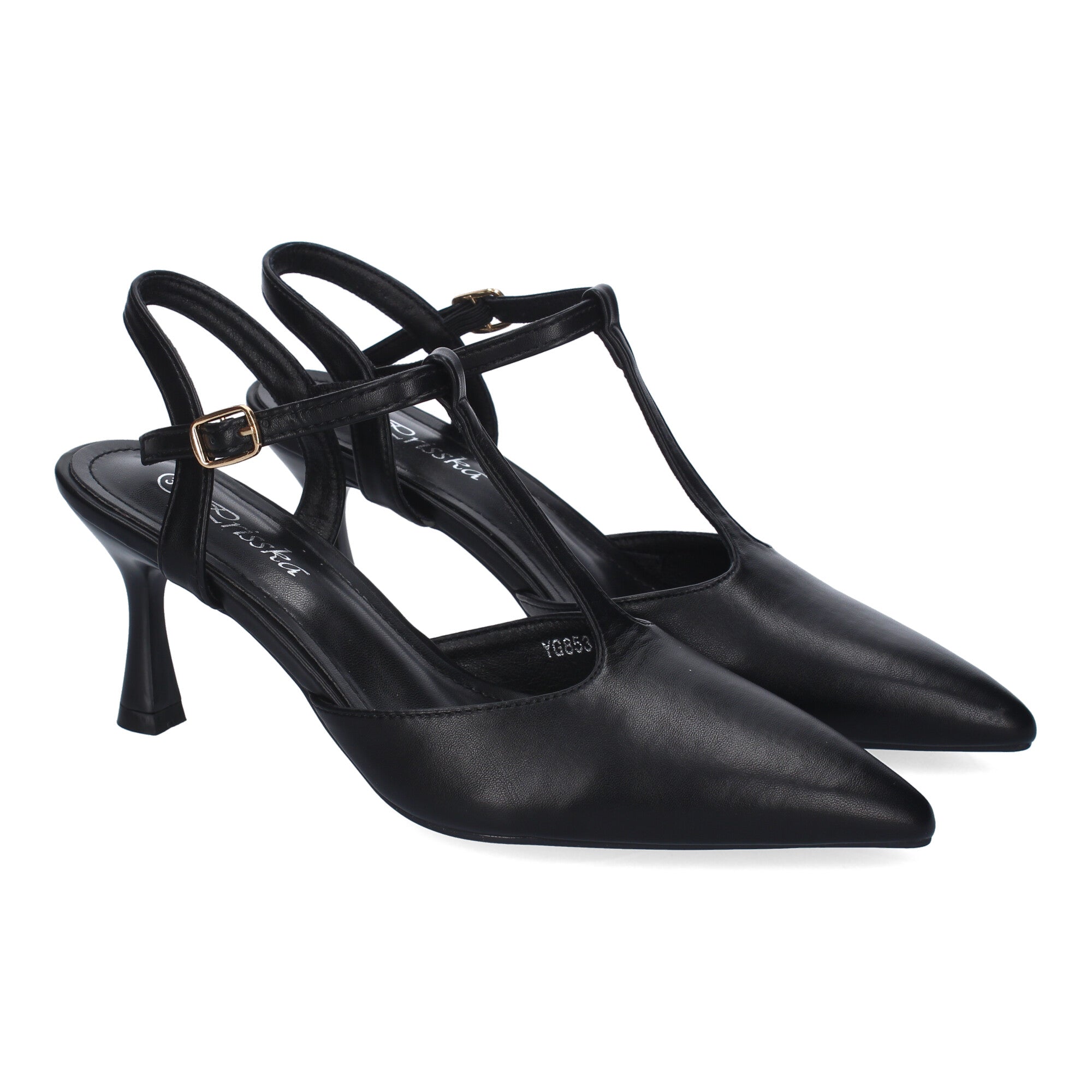 Zapato Elegante Negro Salón con Tacon Fino Y Punta Fina Para Mujer