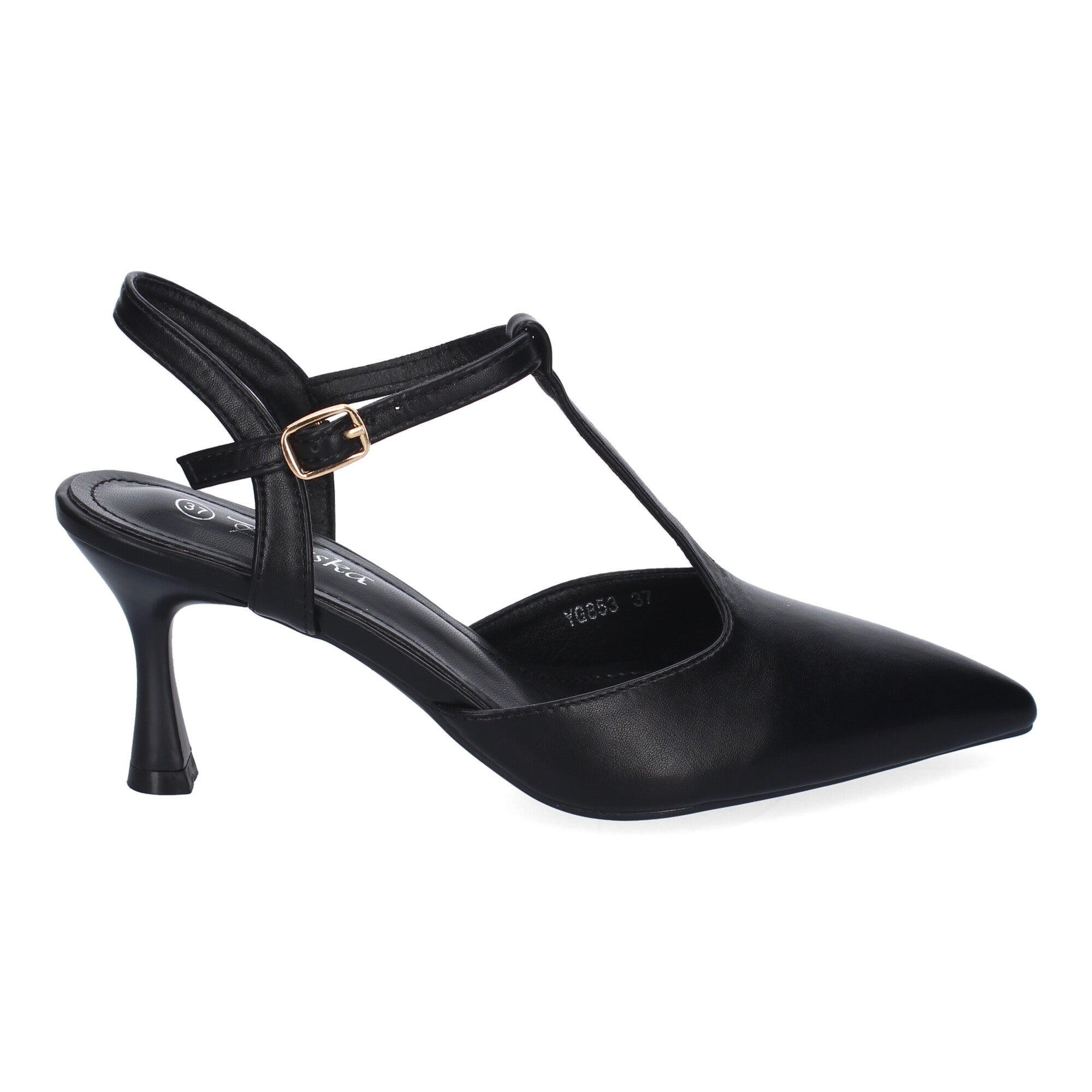 Zapato Elegante Negro Salón con Tacon Fino Y Punta Fina Para Mujer