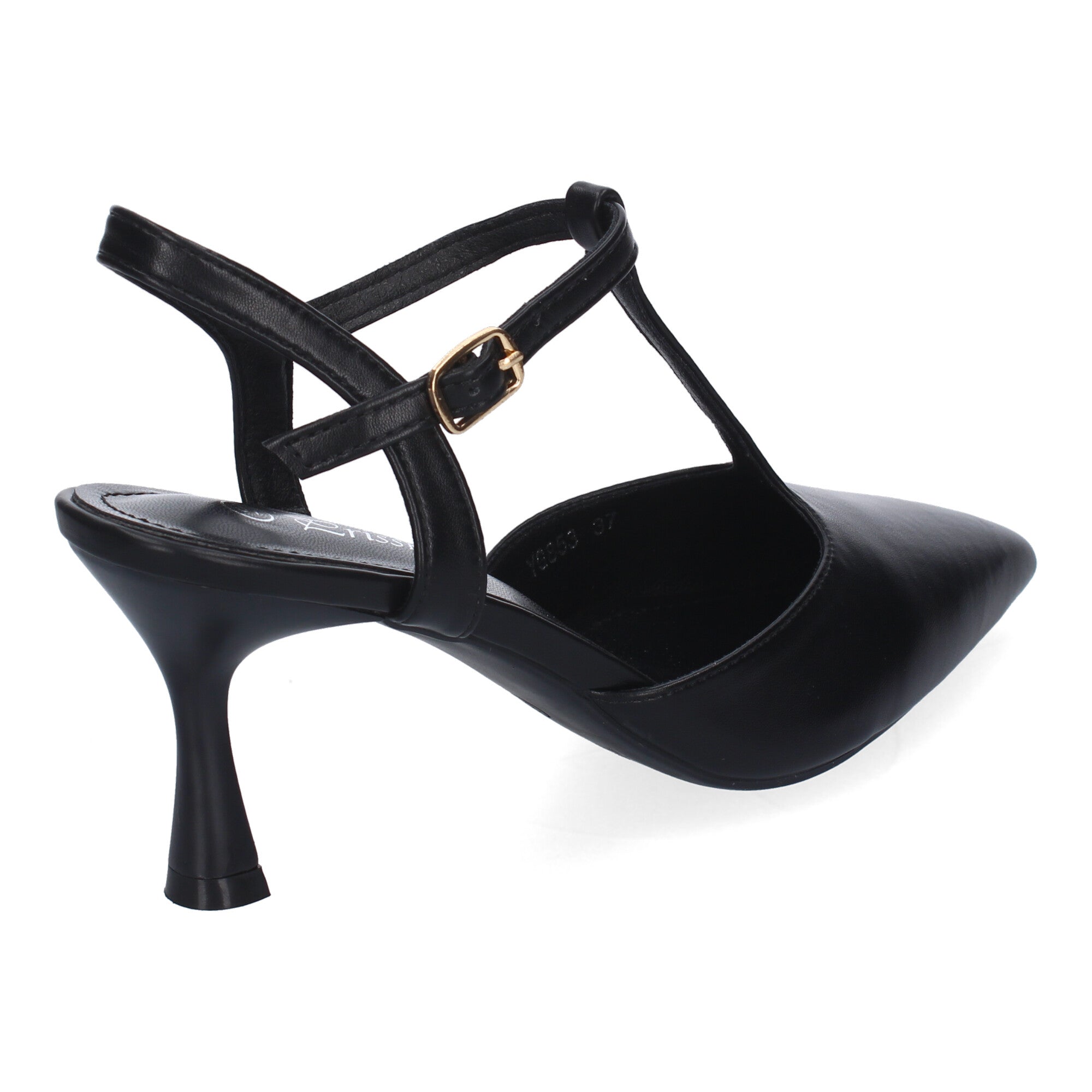 Zapato Elegante Negro Salón con Tacon Fino Y Punta Fina Para Mujer