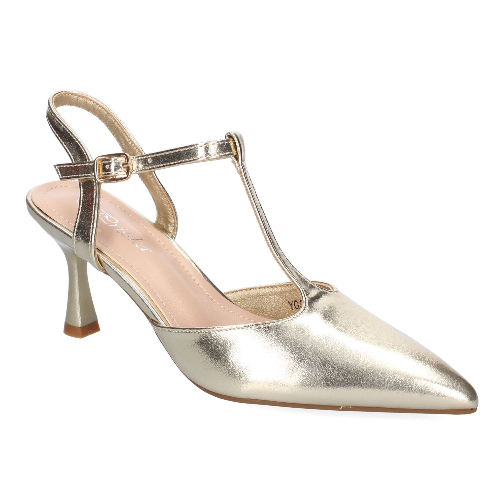 Zapato Moderno Dorado  Salón con Tacon Fino Y Punta Fina Para Mujer