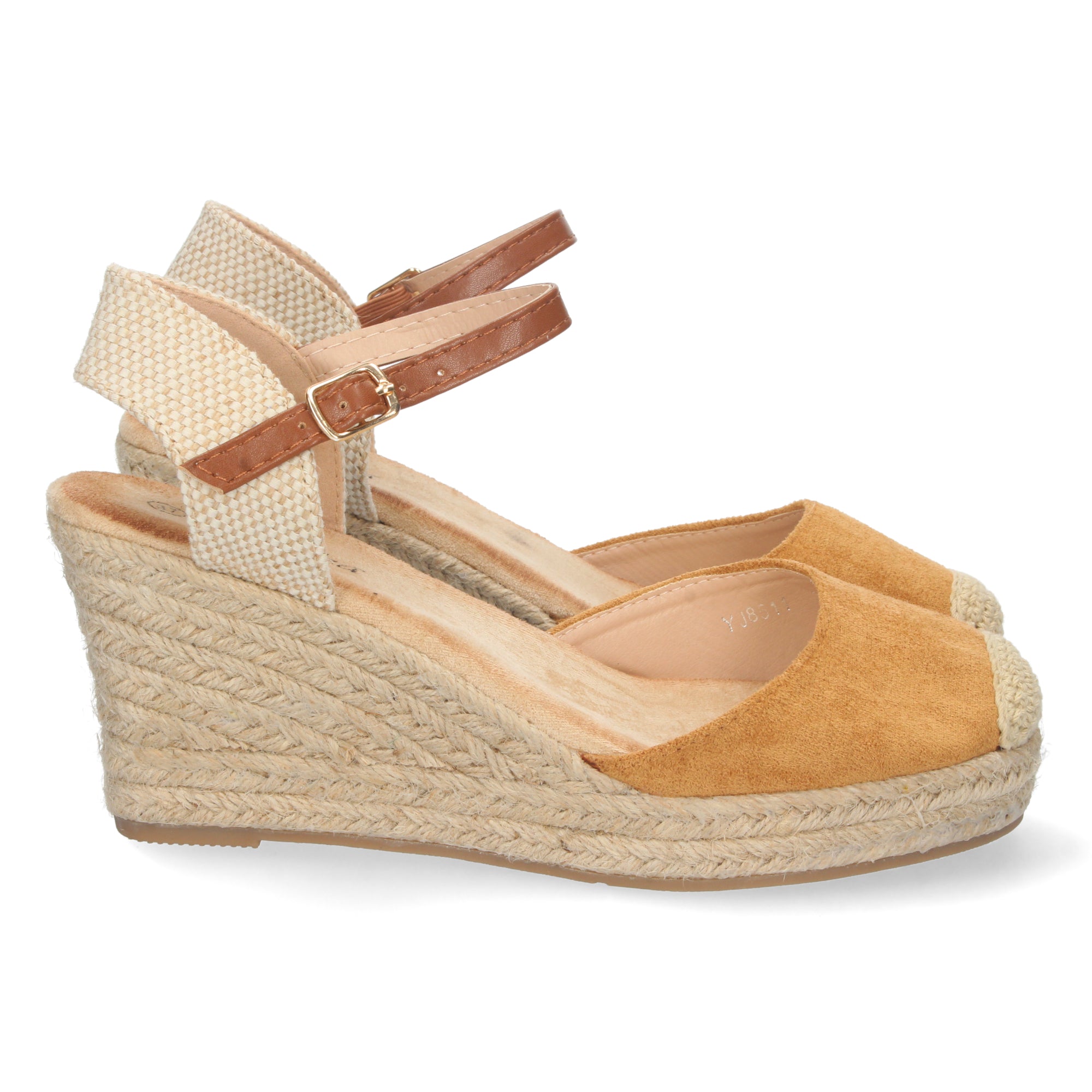 Sandalia de Plataforma con Yute para Mujer con Pala Cerrada y Hebilla en el Tobillo – Elegante y Cómoda