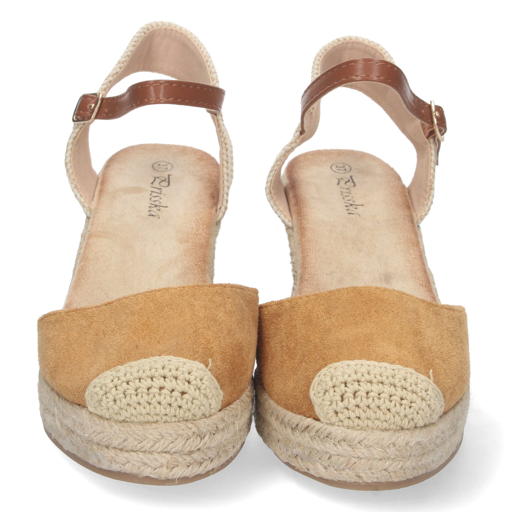 Sandalia de Plataforma con Yute para Mujer con Pala Cerrada y Hebilla en el Tobillo – Elegante y Cómoda